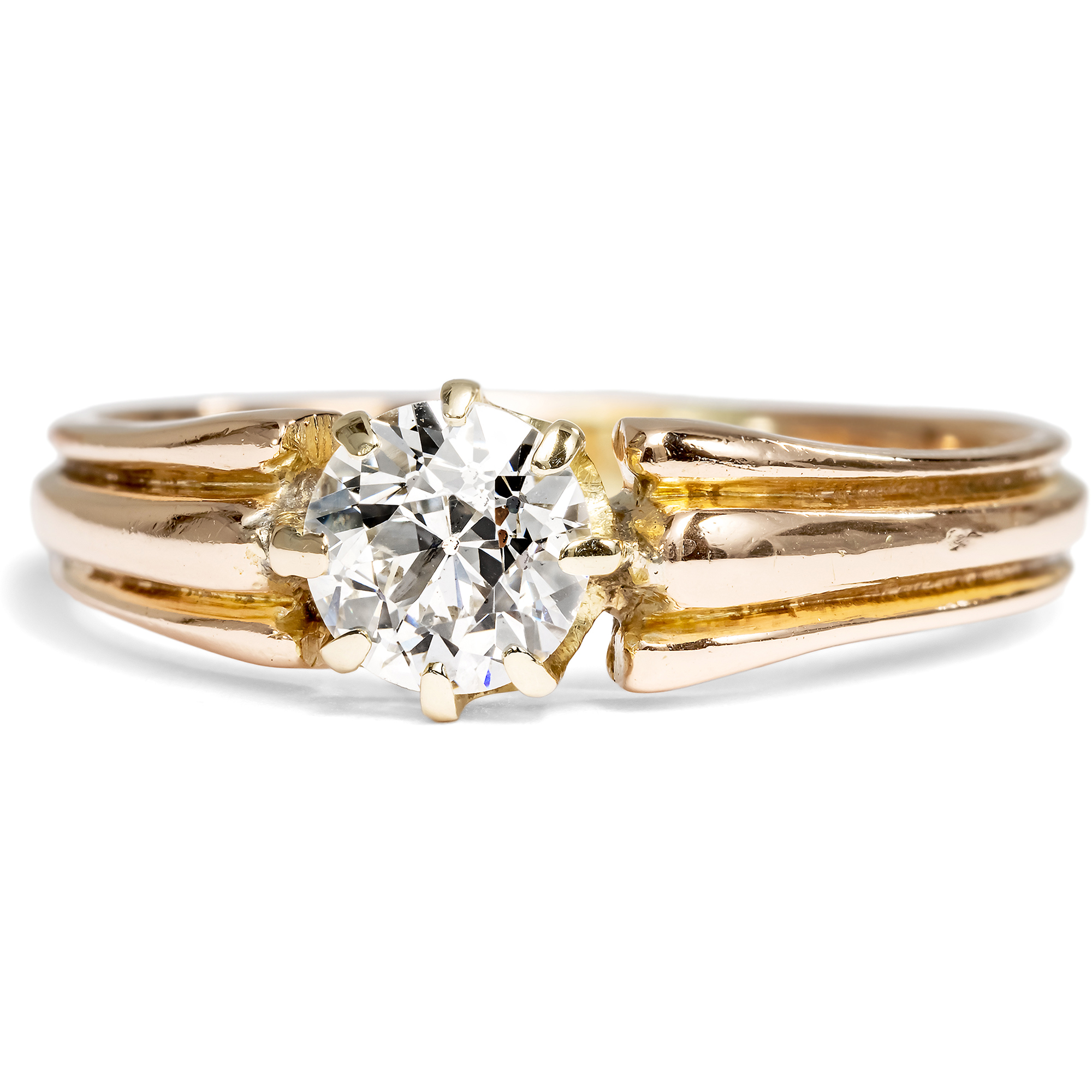 Antiker Ring mit 0,70 ct Diamant im Altschliff in Gold, um 1900 Antiker Ring mit 0,70 ct Diamant im Altschliff in Gold, um 1900