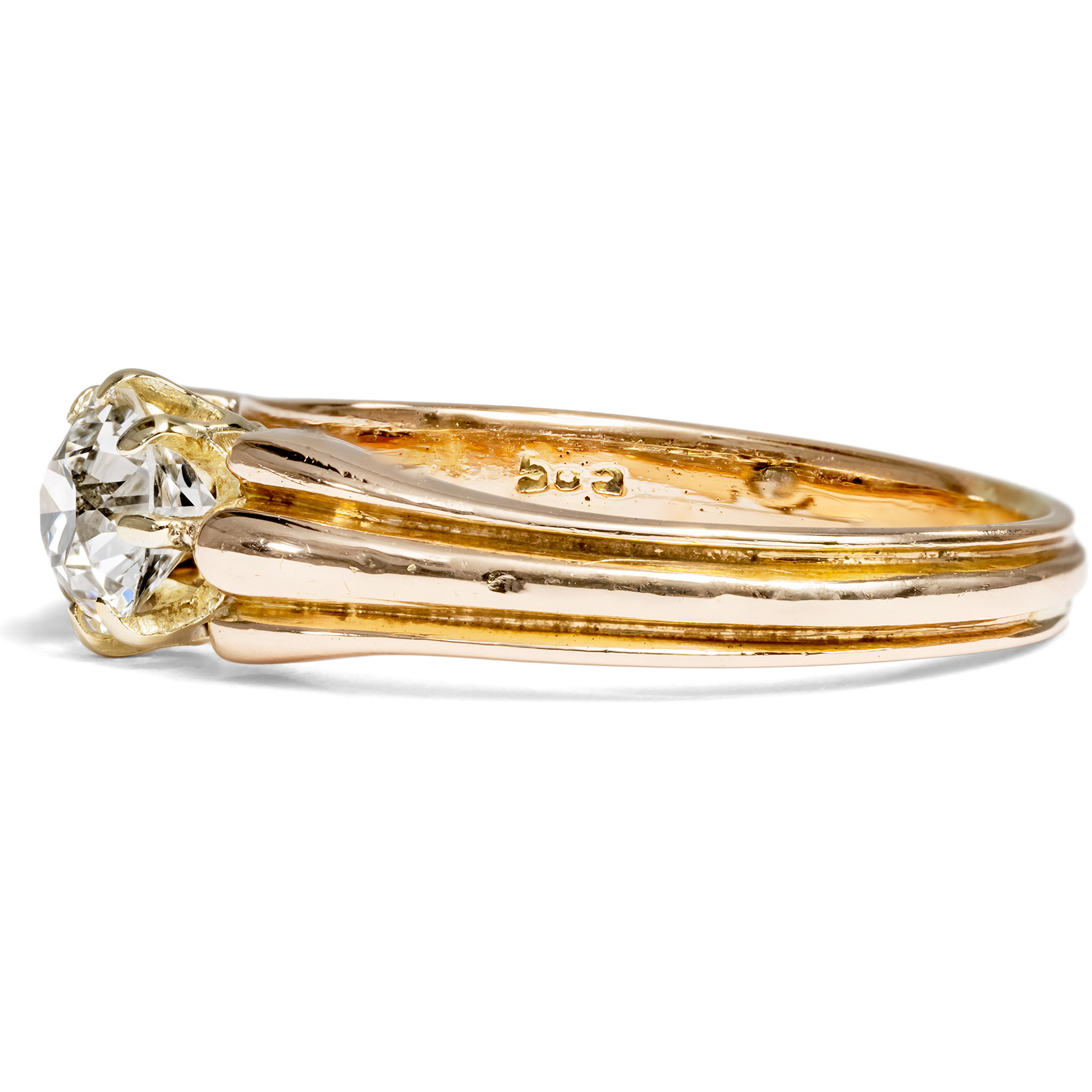 Antiker Ring mit 0,70 ct Diamant im Altschliff in Gold, um 1900 Antiker Ring mit 0,70 ct Diamant im Altschliff in Gold, um 1900