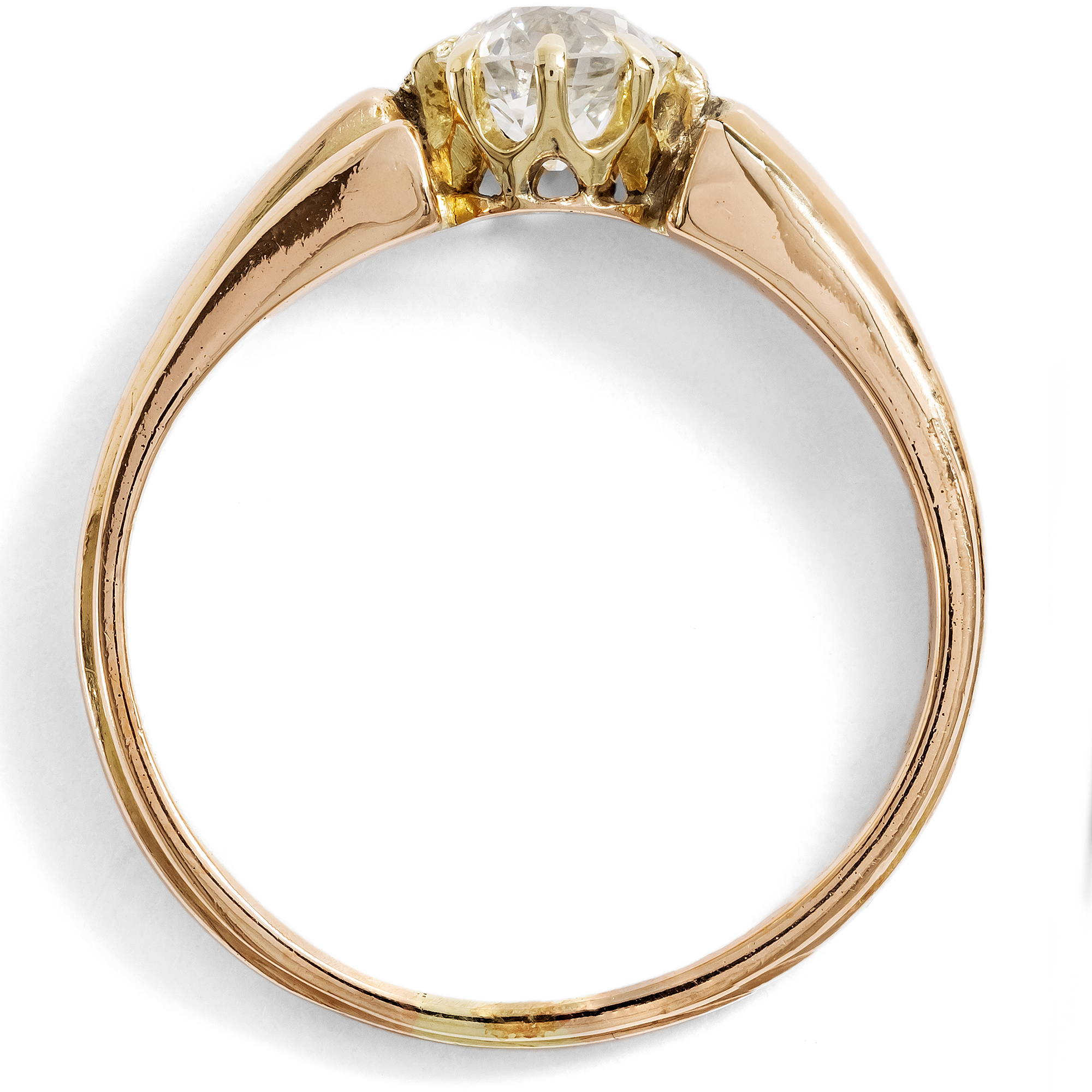 Antiker Ring mit 0,70 ct Diamant im Altschliff in Gold, um 1900 Antiker Ring mit 0,70 ct Diamant im Altschliff in Gold, um 1900