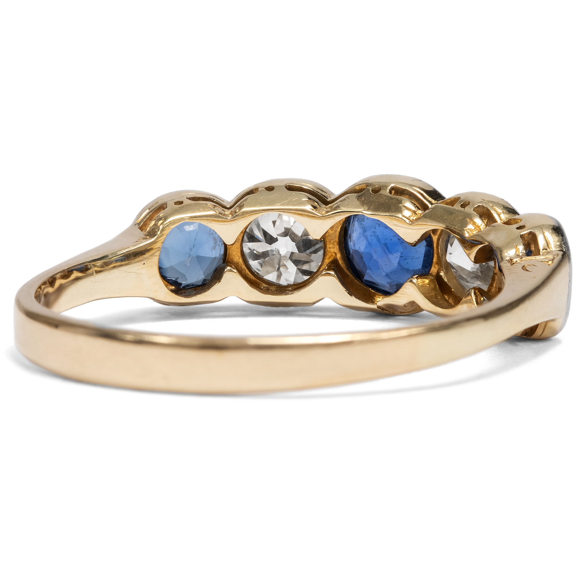 Antiker Ring mit Saphiren & Diamanten in Gold und Platin, um 1910 Antiker Ring mit Saphiren & Diamanten in Gold und Platin, um 1910