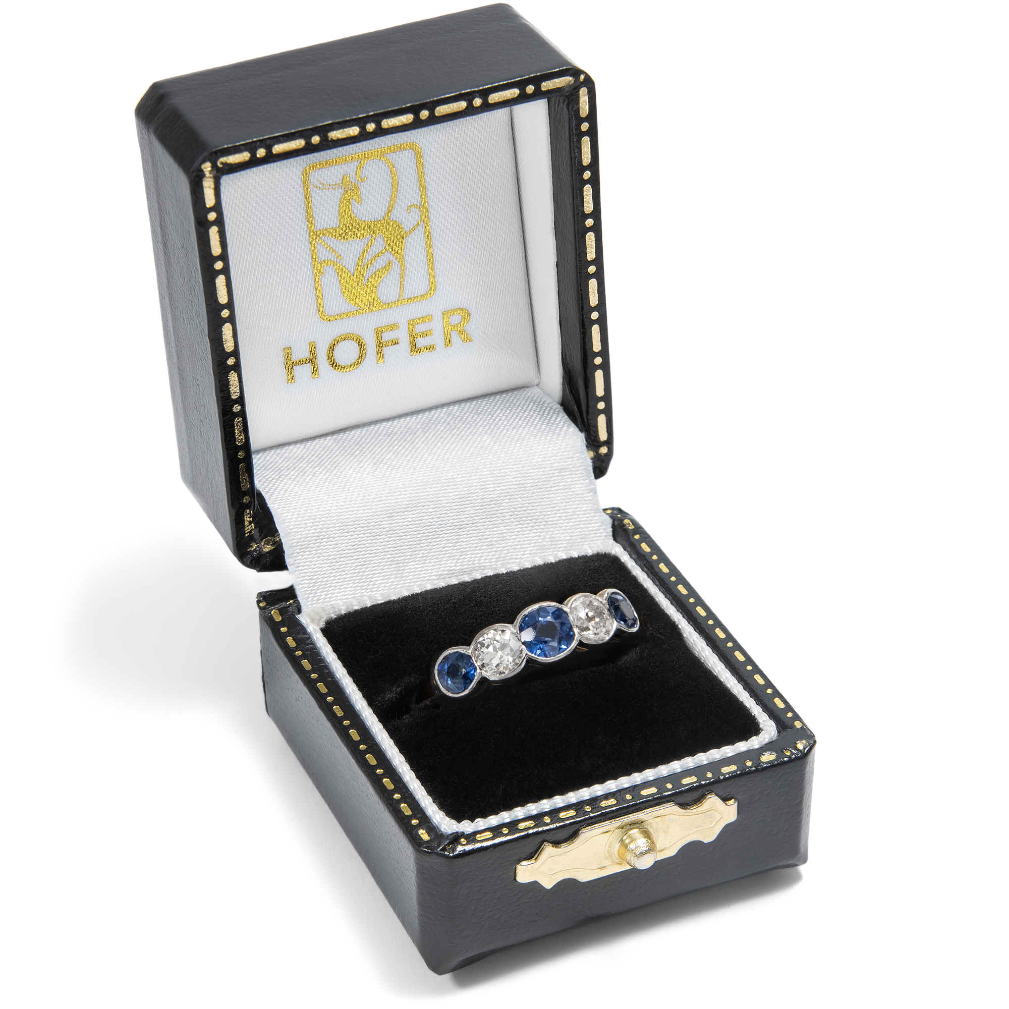 Antiker Ring mit Saphiren & Diamanten in Gold und Platin, um 1910 Antiker Ring mit Saphiren & Diamanten in Gold und Platin, um 1910