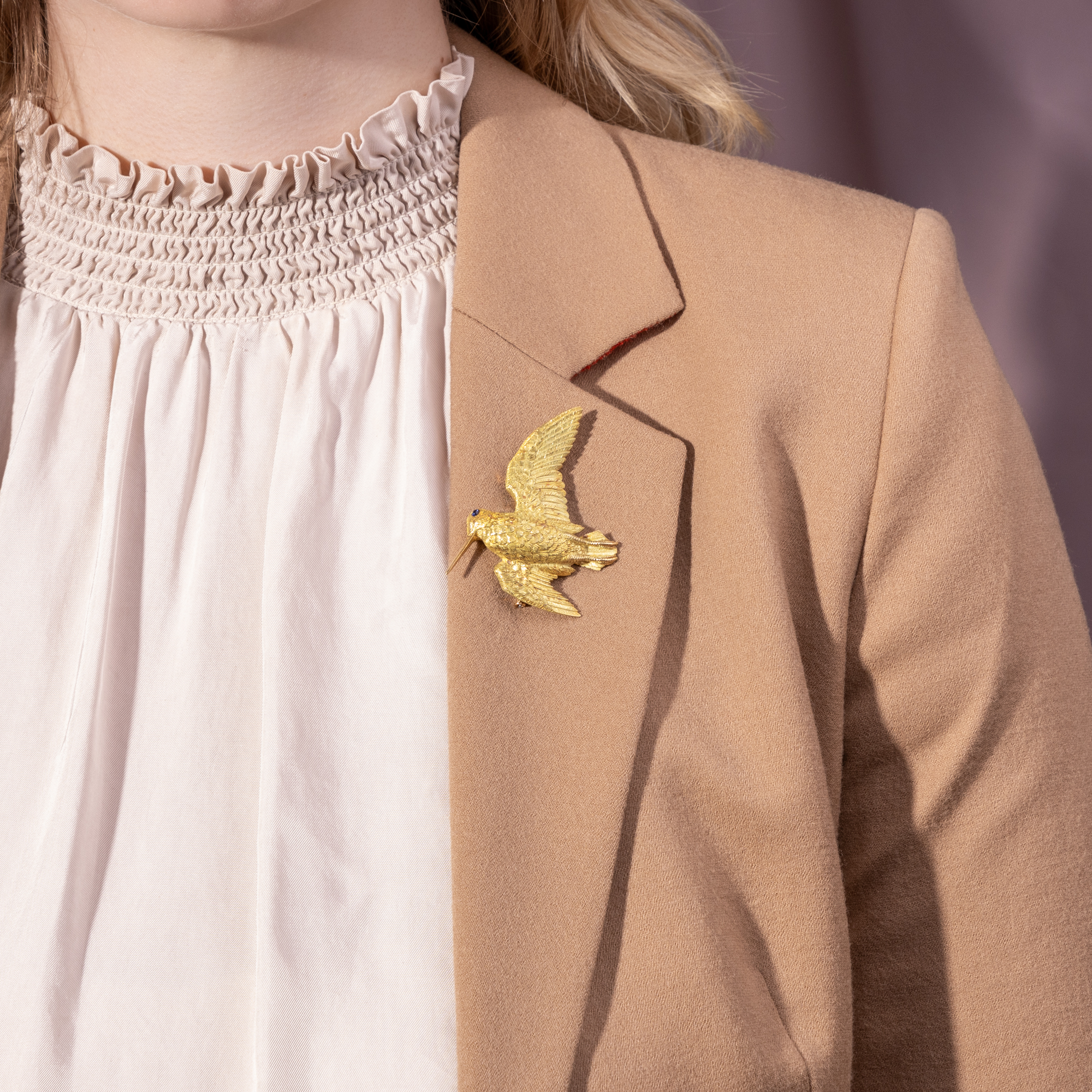 Fabelhafte Vintage Brosche in Gold von George Lenfant für Hermès, Paris um 1965 Fabelhafte Vintage Brosche in Gold von George Lenfant für Hermès, Paris um 1965