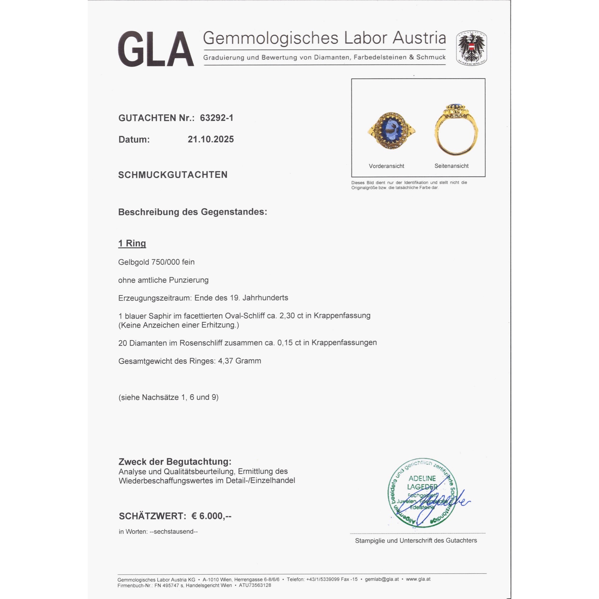 Precious Gold Ring with Untreated Sapphire & Rose Cut Diamonds, c. 1890 Precious Gold Ring with Untreated Sapphire & Rose Cut Diamonds, c. 1890