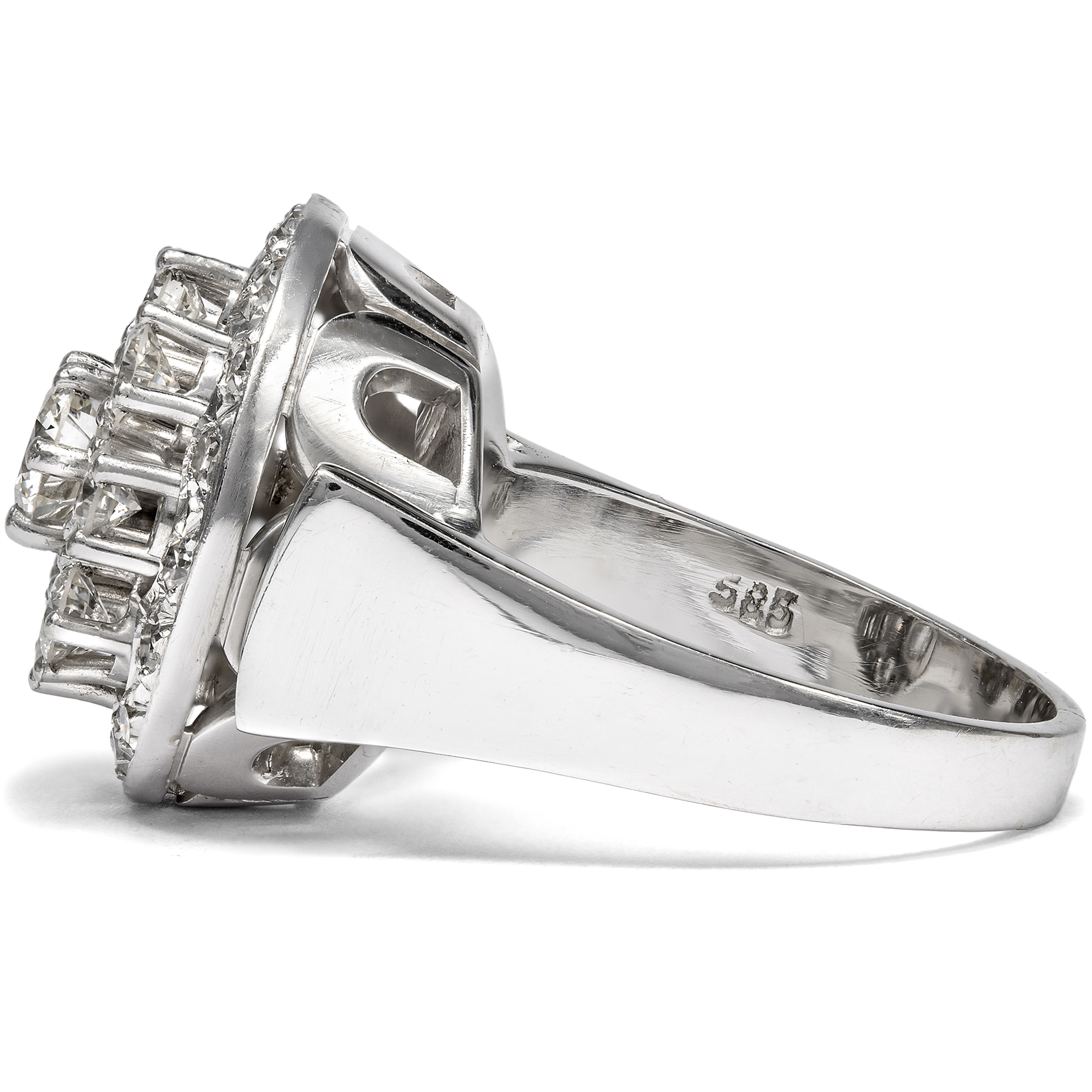 Glamouröser vintage Ring mit 1,18 ct Diamanten in Weißgold, um 1970 Glamouröser vintage Ring mit 1,18 ct Diamanten in Weißgold, um 1970