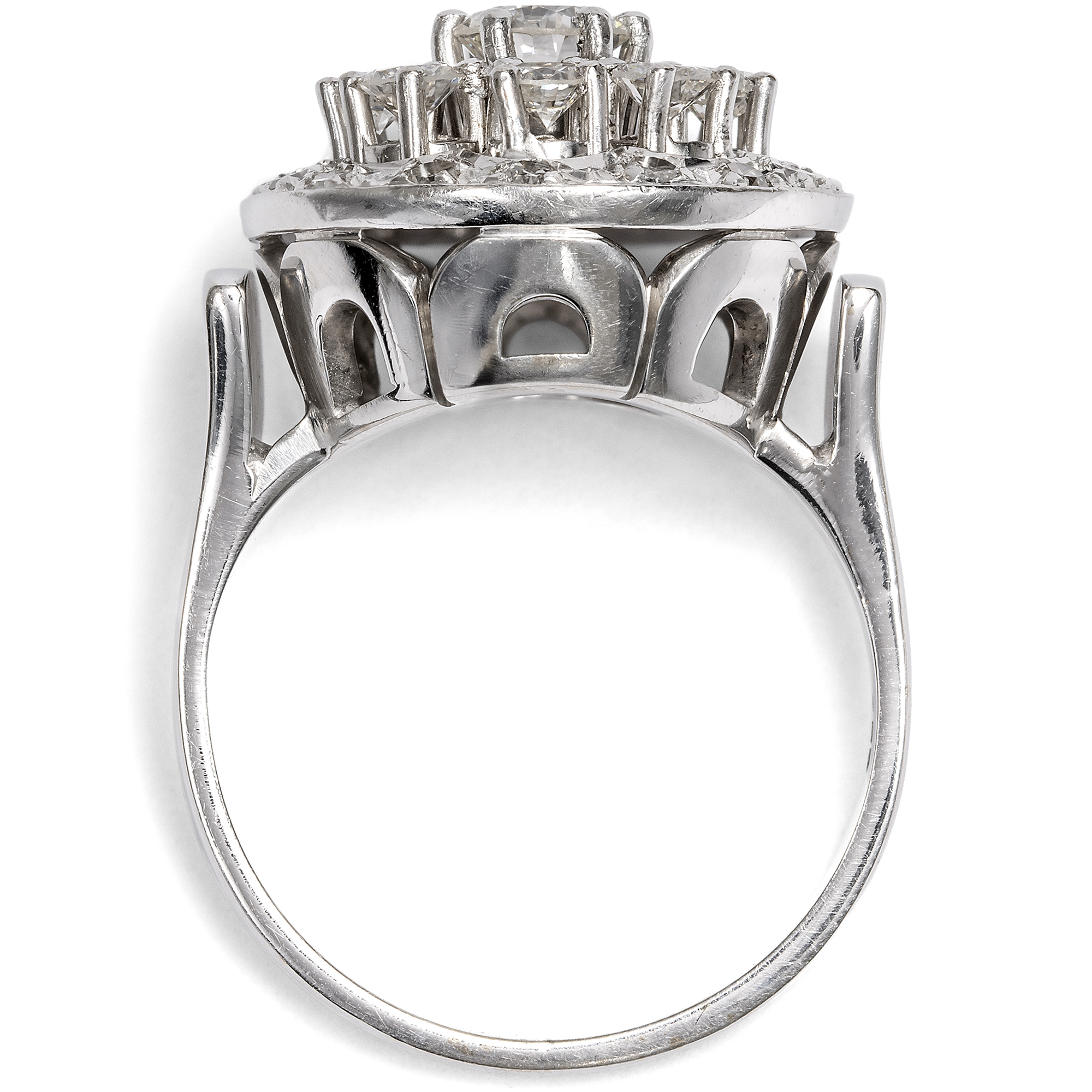 Glamouröser vintage Ring mit 1,18 ct Diamanten in Weißgold, um 1970 Glamouröser vintage Ring mit 1,18 ct Diamanten in Weißgold, um 1970