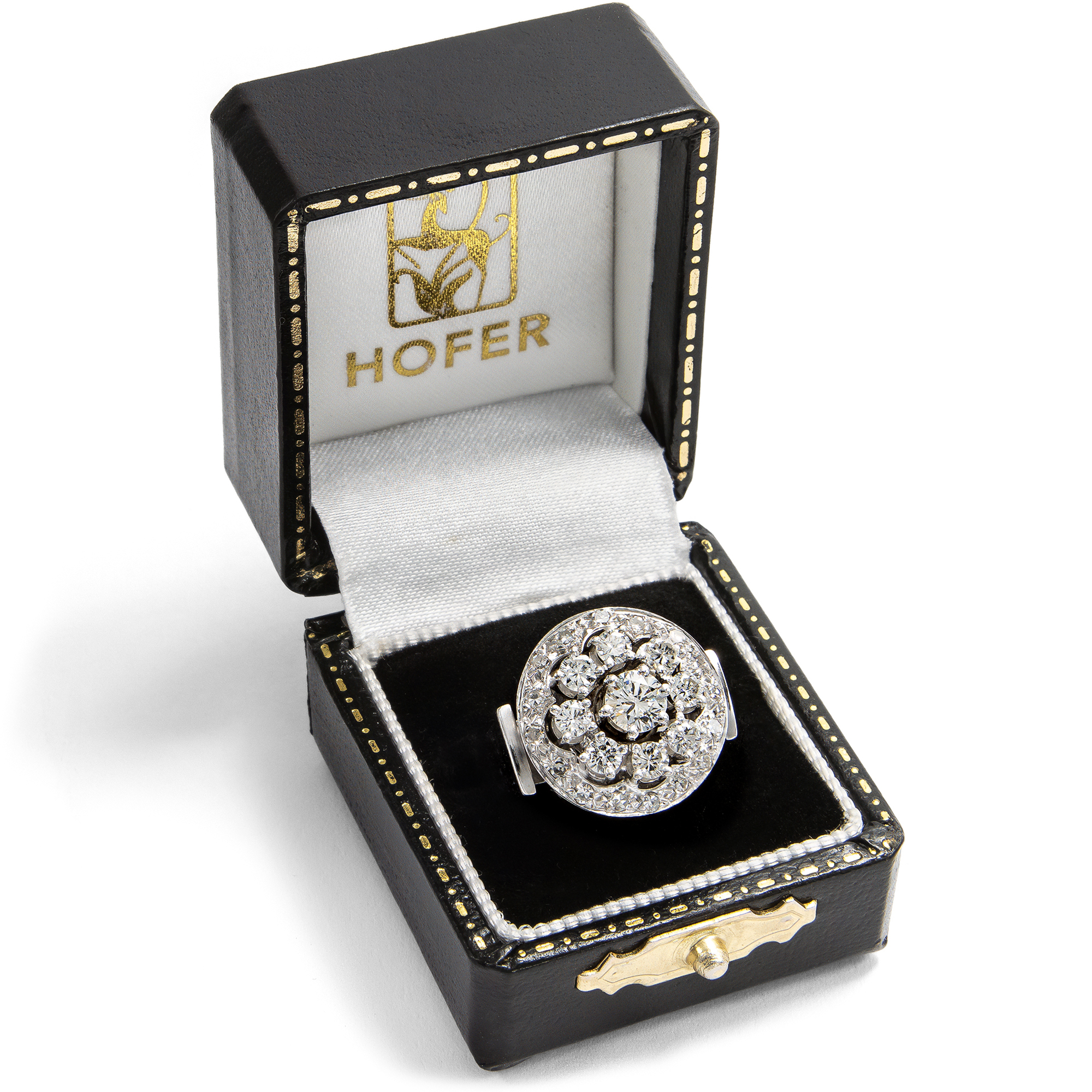 Glamouröser vintage Ring mit 1,18 ct Diamanten in Weißgold, um 1970 Glamouröser vintage Ring mit 1,18 ct Diamanten in Weißgold, um 1970