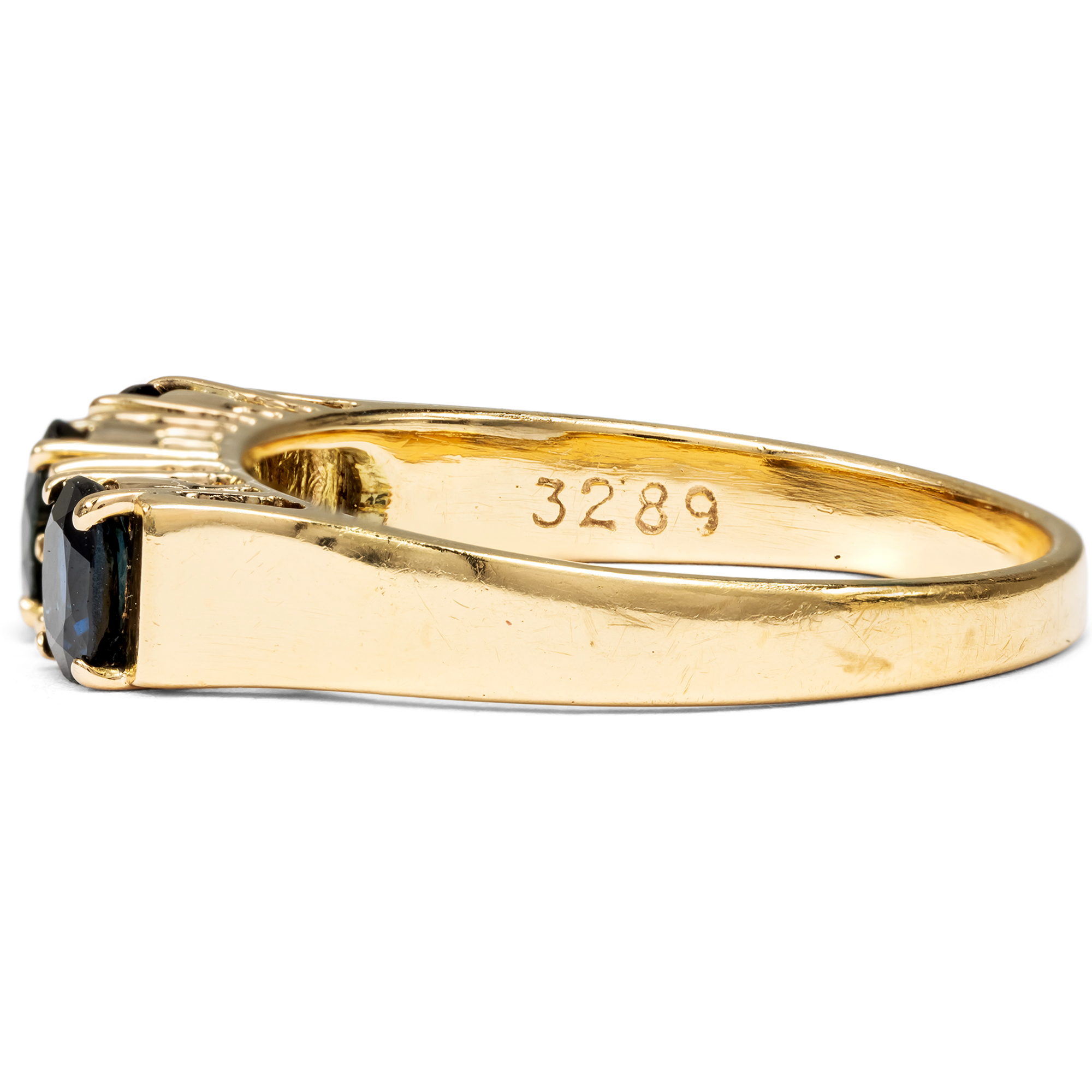 Vintage Ring aus Gold mit Saphiren & Diamanten, Deutschland um 1980 Vintage Ring aus Gold mit Saphiren & Diamanten, Deutschland um 1980