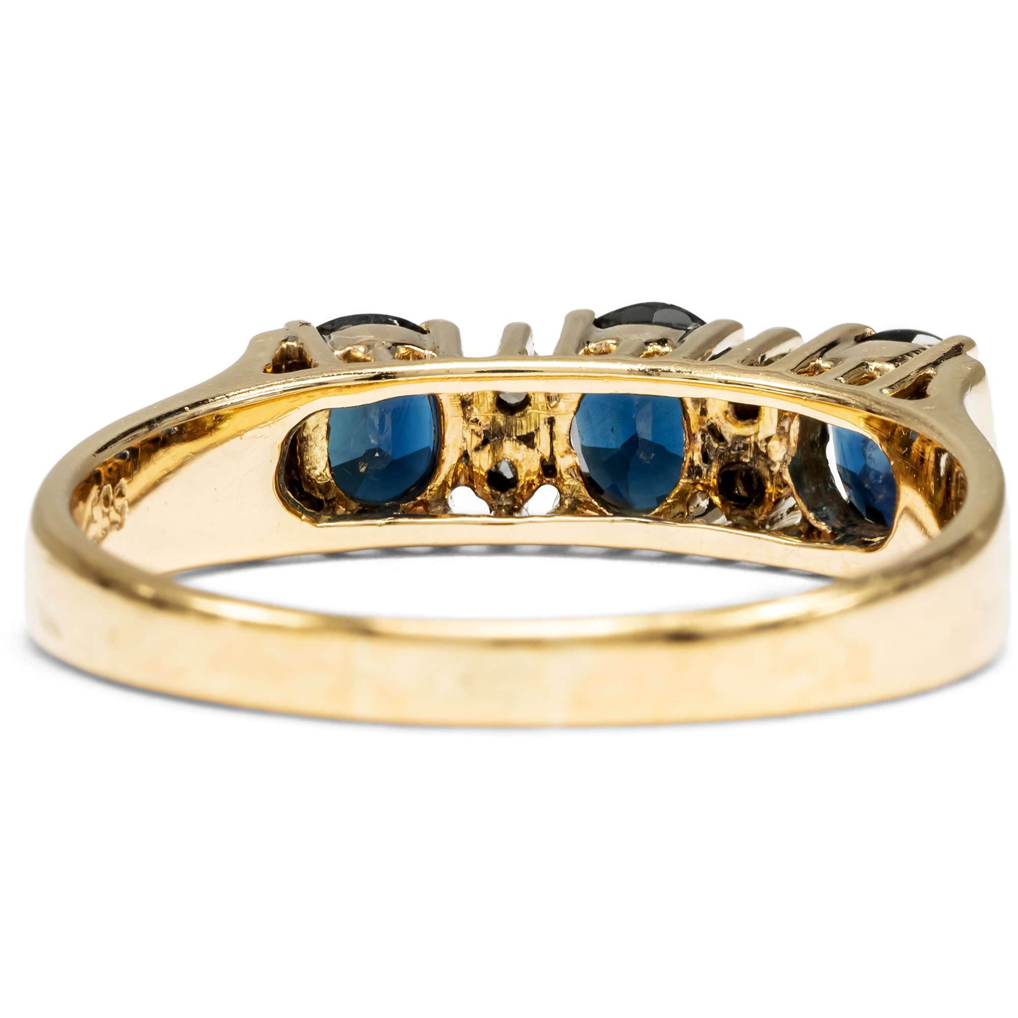 Vintage Ring aus Gold mit Saphiren & Diamanten, Deutschland um 1980 Vintage Ring aus Gold mit Saphiren & Diamanten, Deutschland um 1980
