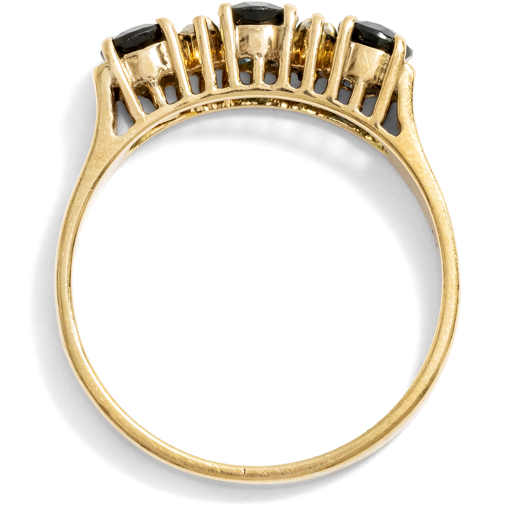 Vintage Ring aus Gold mit Saphiren & Diamanten, Deutschland um 1980 Vintage Ring aus Gold mit Saphiren & Diamanten, Deutschland um 1980