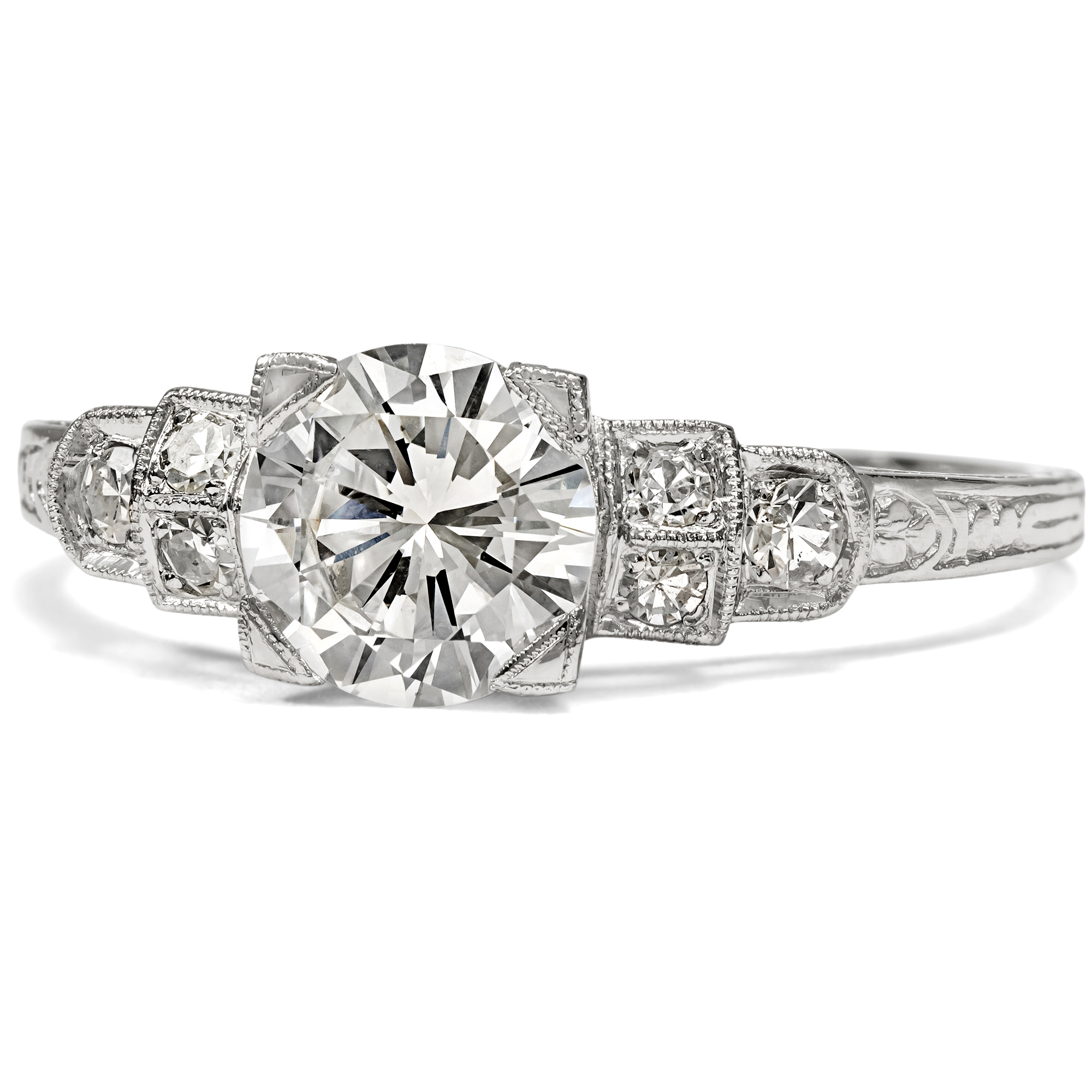 Elegant Platinum Ring with a 0.95 ct Brilliant-Cut Diamond Solitaire, from our Workshop Elegant Platinum Ring with a 0.95 ct Brilliant-Cut Diamond Solitaire, from our Workshop