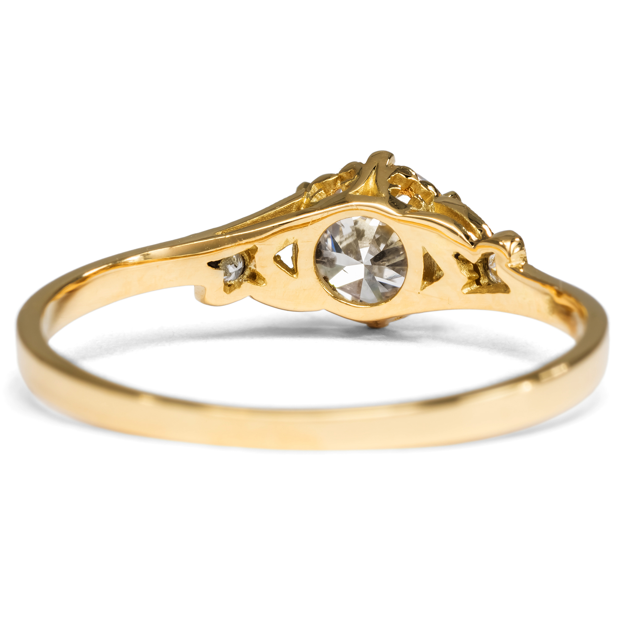 Delicate ring with vintage 0.64 ct diamond from our workshop Delicate ring with vintage 0.64 ct diamond from our workshop