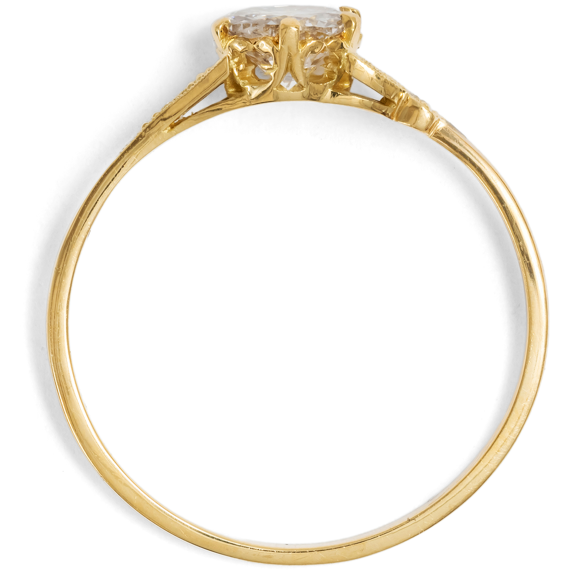 Delicate ring with vintage 0.64 ct diamond from our workshop Delicate ring with vintage 0.64 ct diamond from our workshop