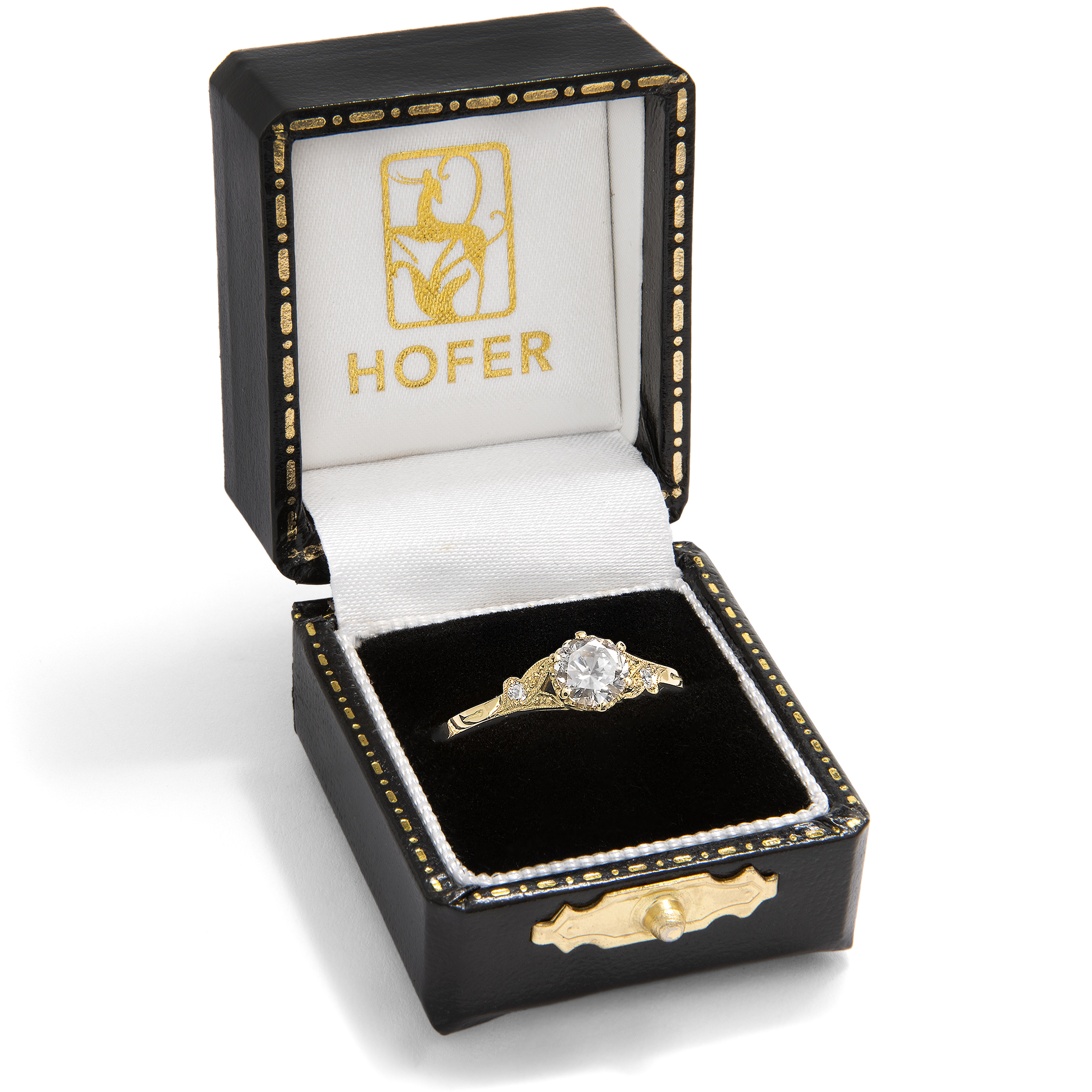 Delicate ring with vintage 0.64 ct diamond from our workshop Delicate ring with vintage 0.64 ct diamond from our workshop