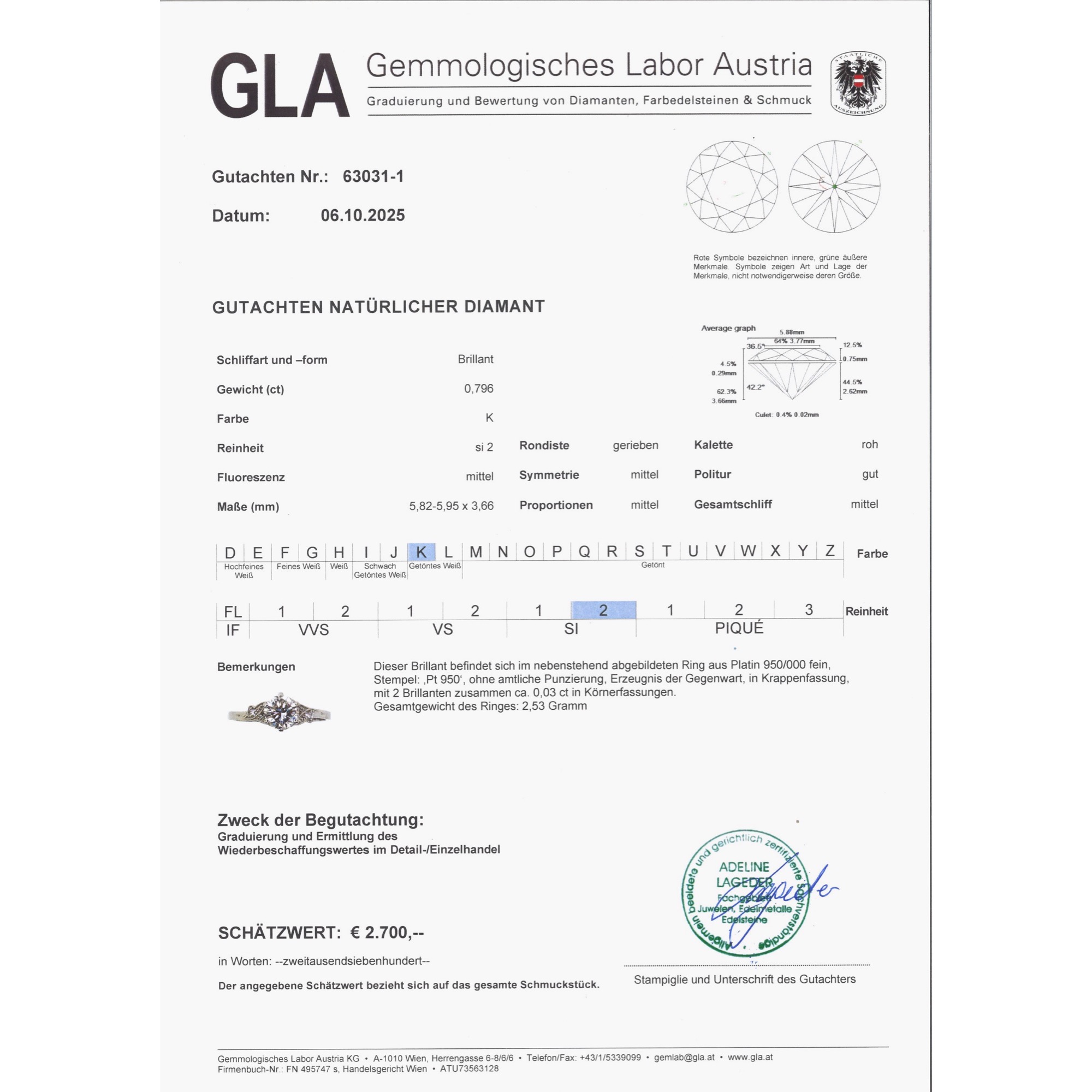 Delicate Ring From Our Workshop with 0.79 ct Vintage Diamond in Platinum Delicate Ring From Our Workshop with 0.79 ct Vintage Diamond in Platinum