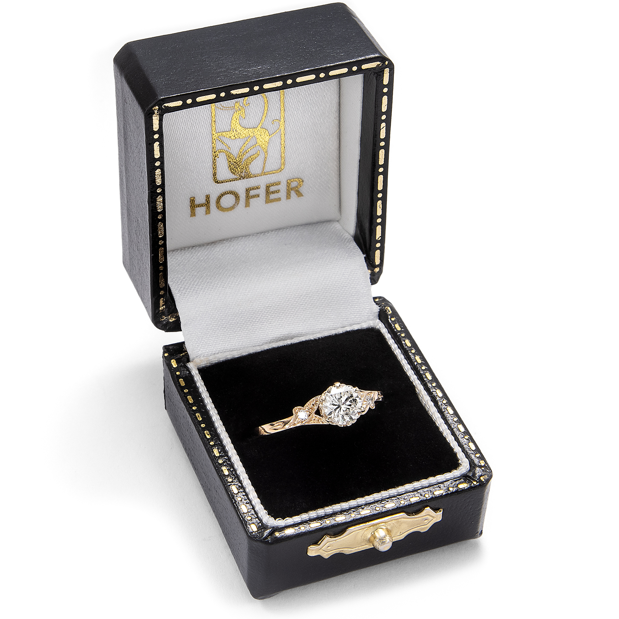 Zarter Ring mit vintage 0,61 ct Brillant in Roségold aus unserer Werkstatt Zarter Ring mit vintage 0,61 ct Brillant in Roségold aus unserer Werkstatt