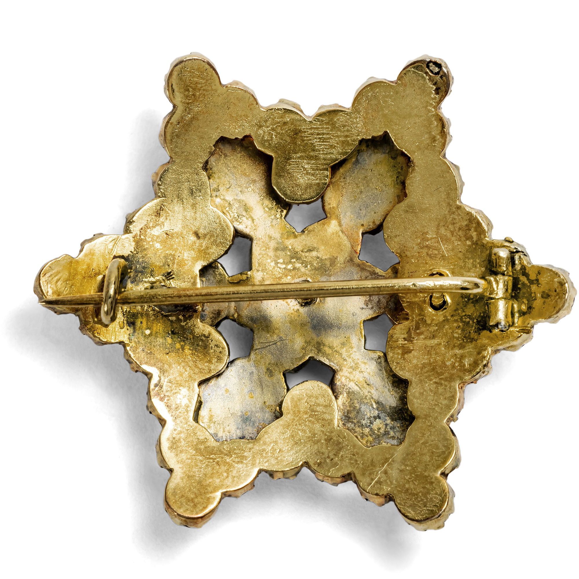 Festlicher antiker Stern mit böhmischen Granaten als Brosche, um 1880 Festlicher antiker Stern mit böhmischen Granaten als Brosche, um 1880