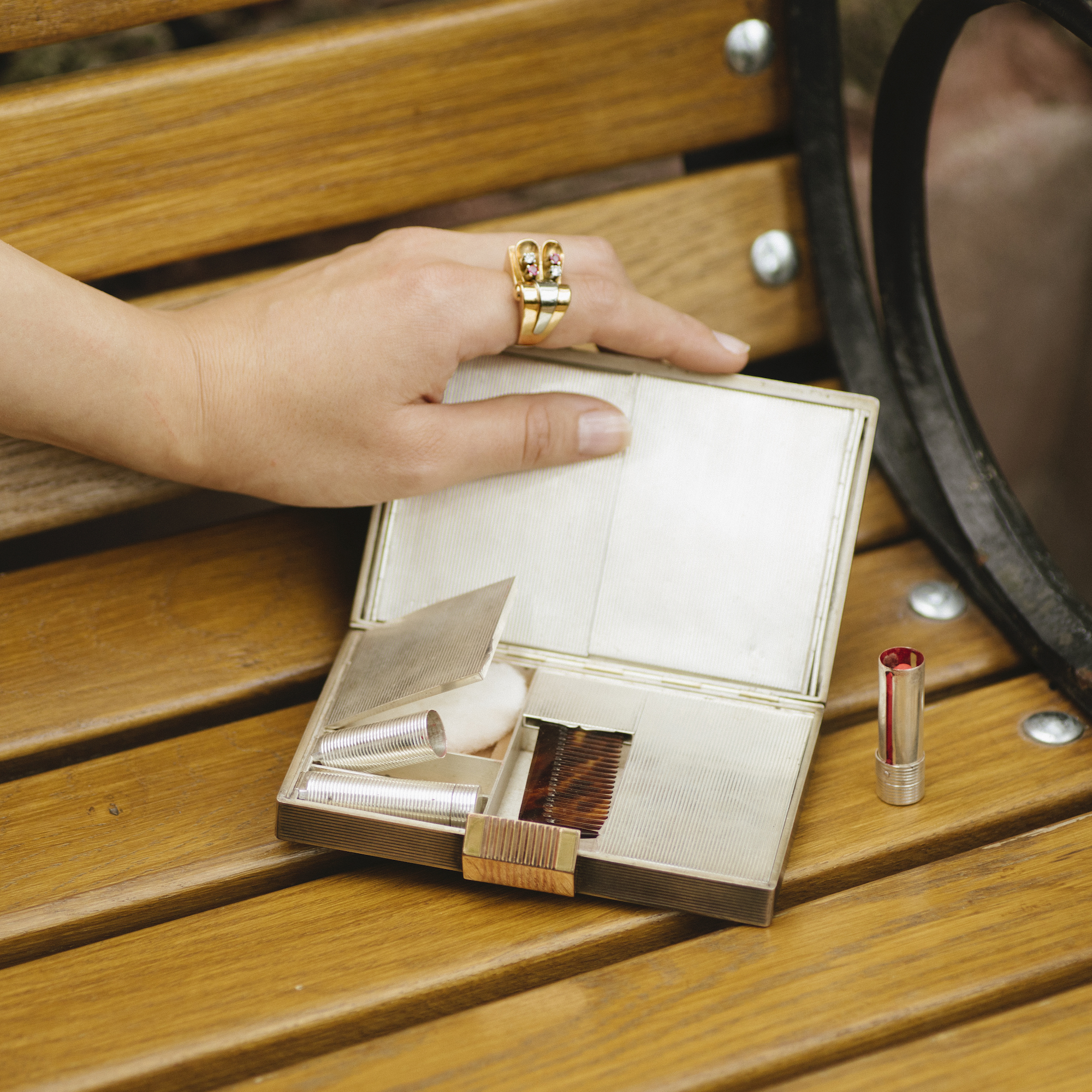 Silver "Minaudière" by Boucheron, Paris, 1940s Silver "Minaudière" by Boucheron, Paris, 1940s