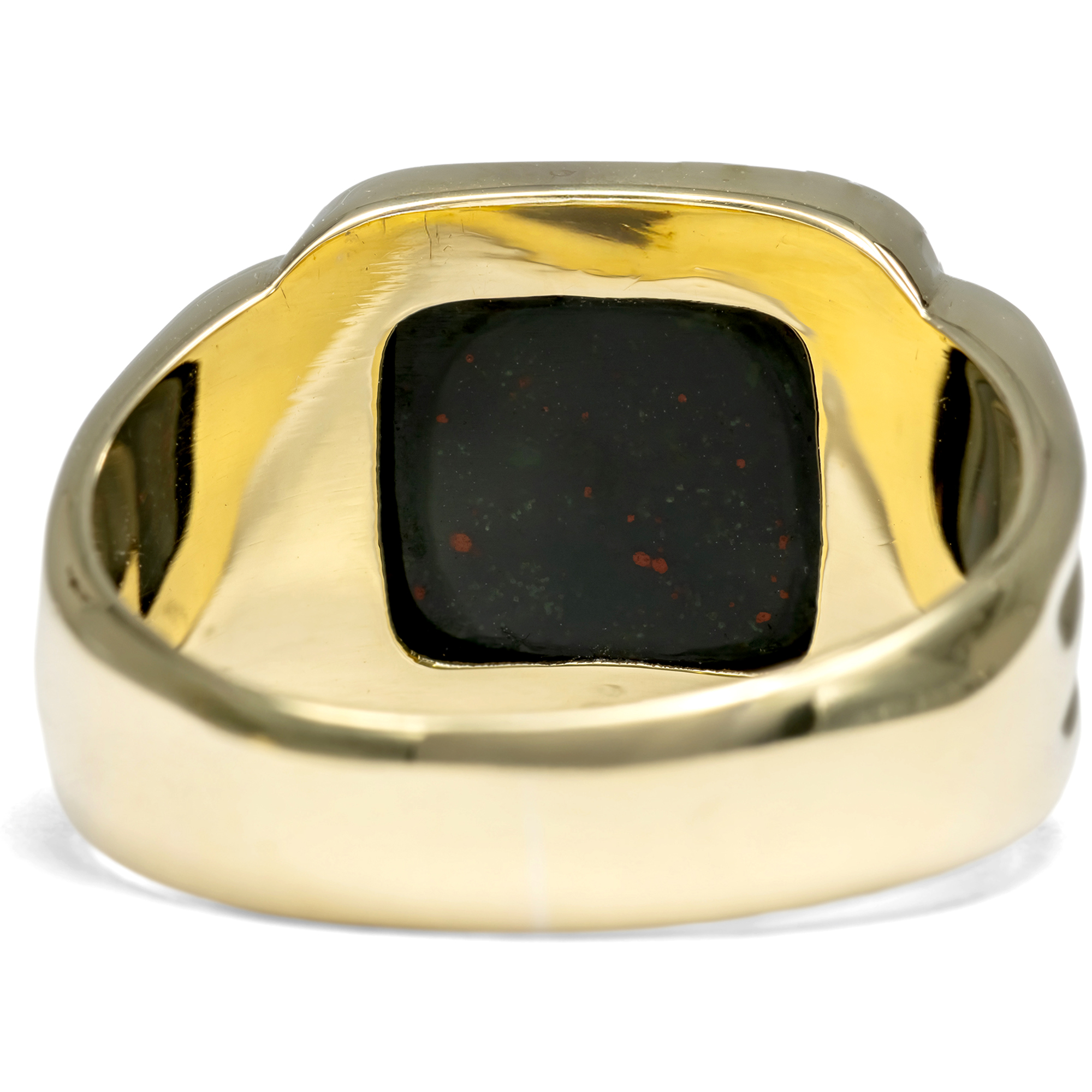 Schöner vintage Siegelring mit Heliotrop in Gold, Deutschland um 1950 Schöner vintage Siegelring mit Heliotrop in Gold, Deutschland um 1950