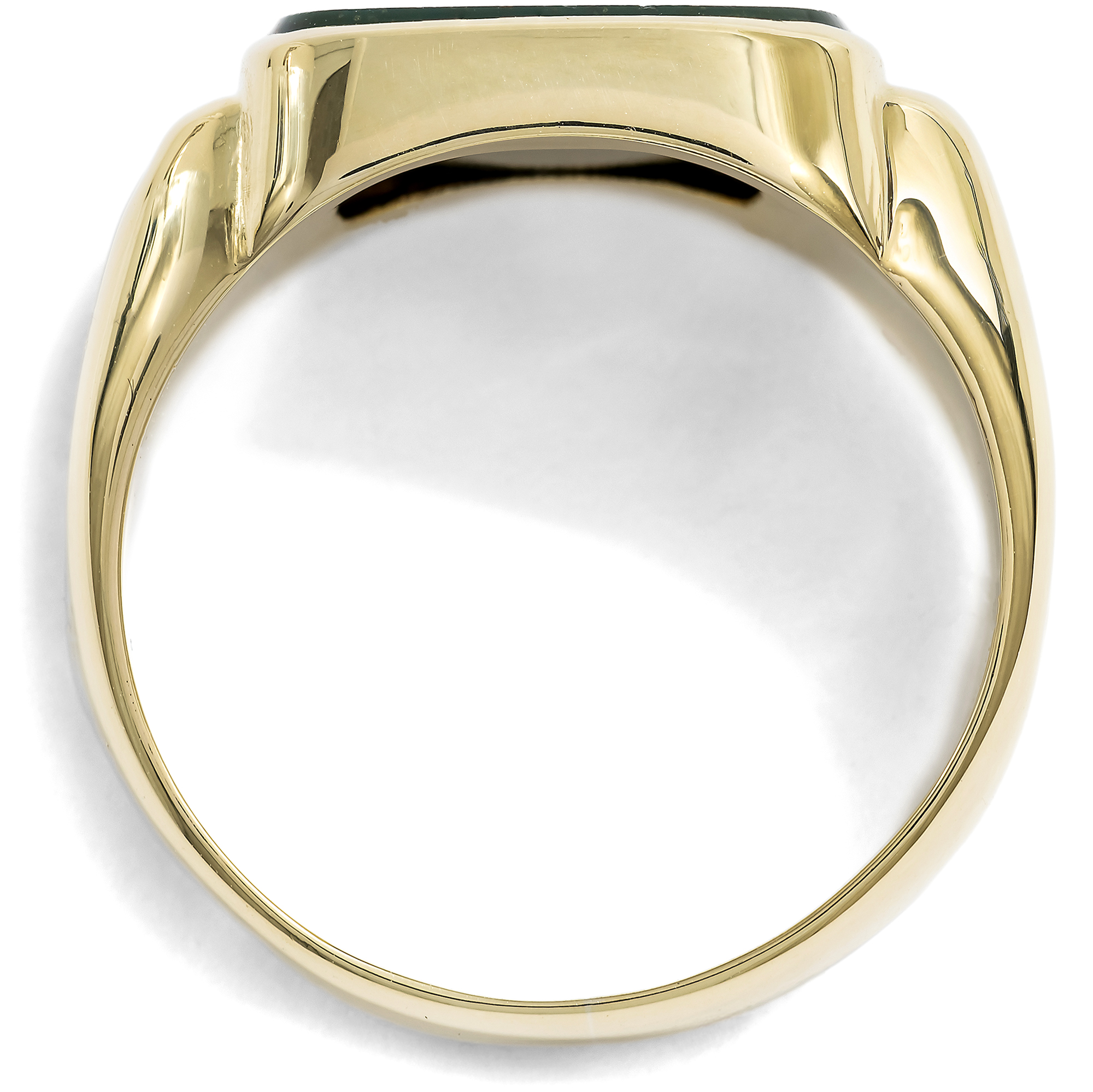 Schöner vintage Siegelring mit Heliotrop in Gold, Deutschland um 1950 Schöner vintage Siegelring mit Heliotrop in Gold, Deutschland um 1950