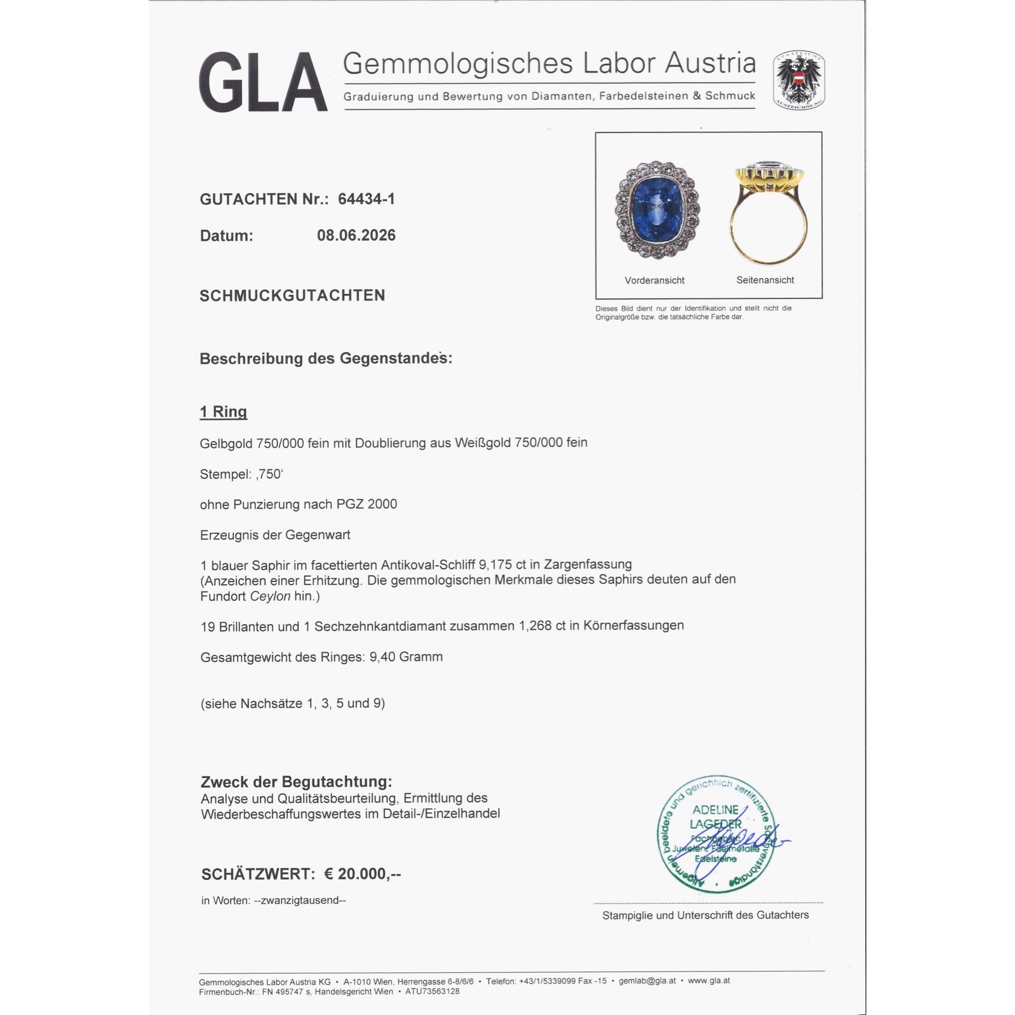Kostbarer Ring mit großem Ceylon-Saphir & Diamanten, aus unserer Werkstatt Kostbarer Ring mit großem Ceylon-Saphir & Diamanten, aus unserer Werkstatt