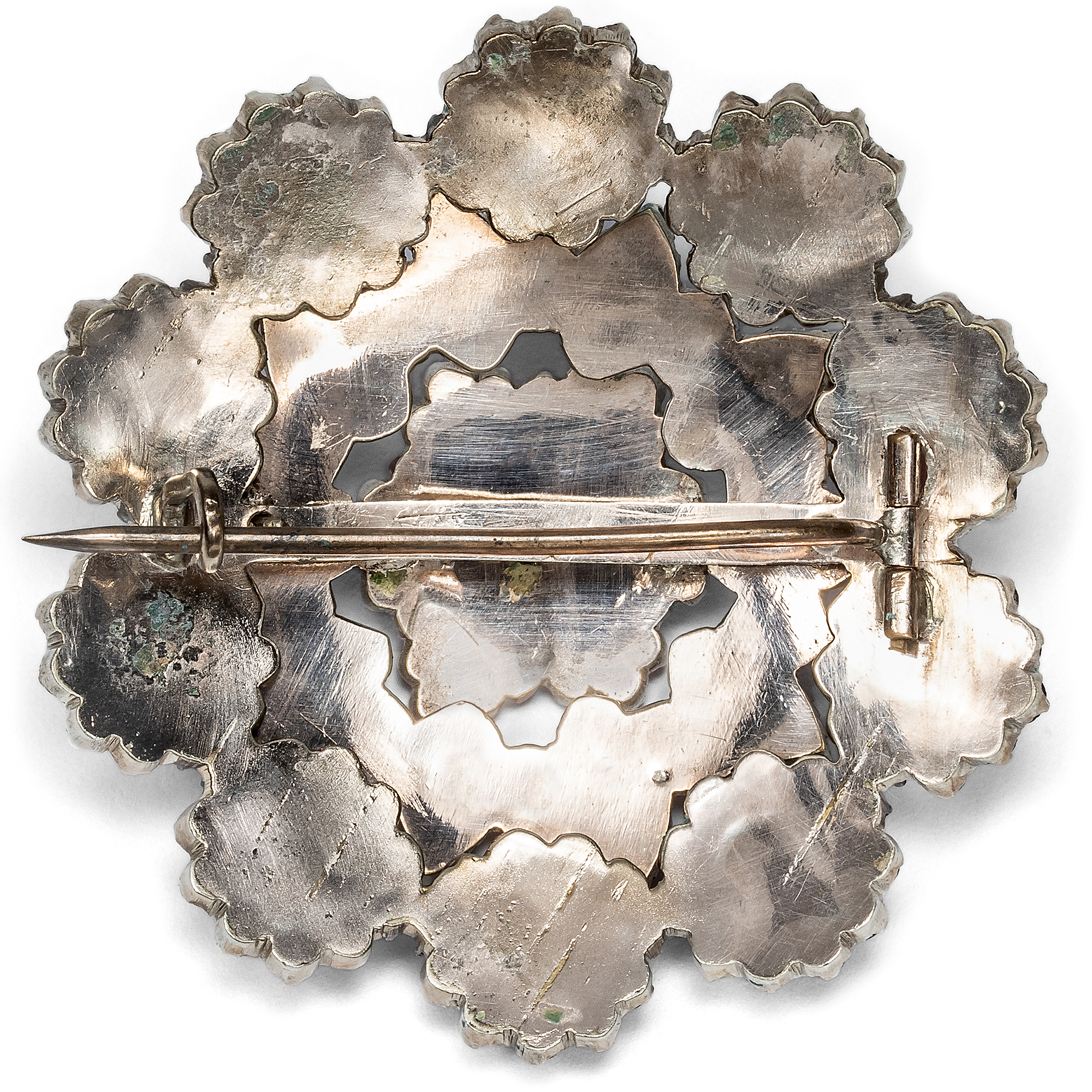 Schöne antike Brosche mit böhmischen Granaten, um 1880 Schöne antike Brosche mit böhmischen Granaten, um 1880