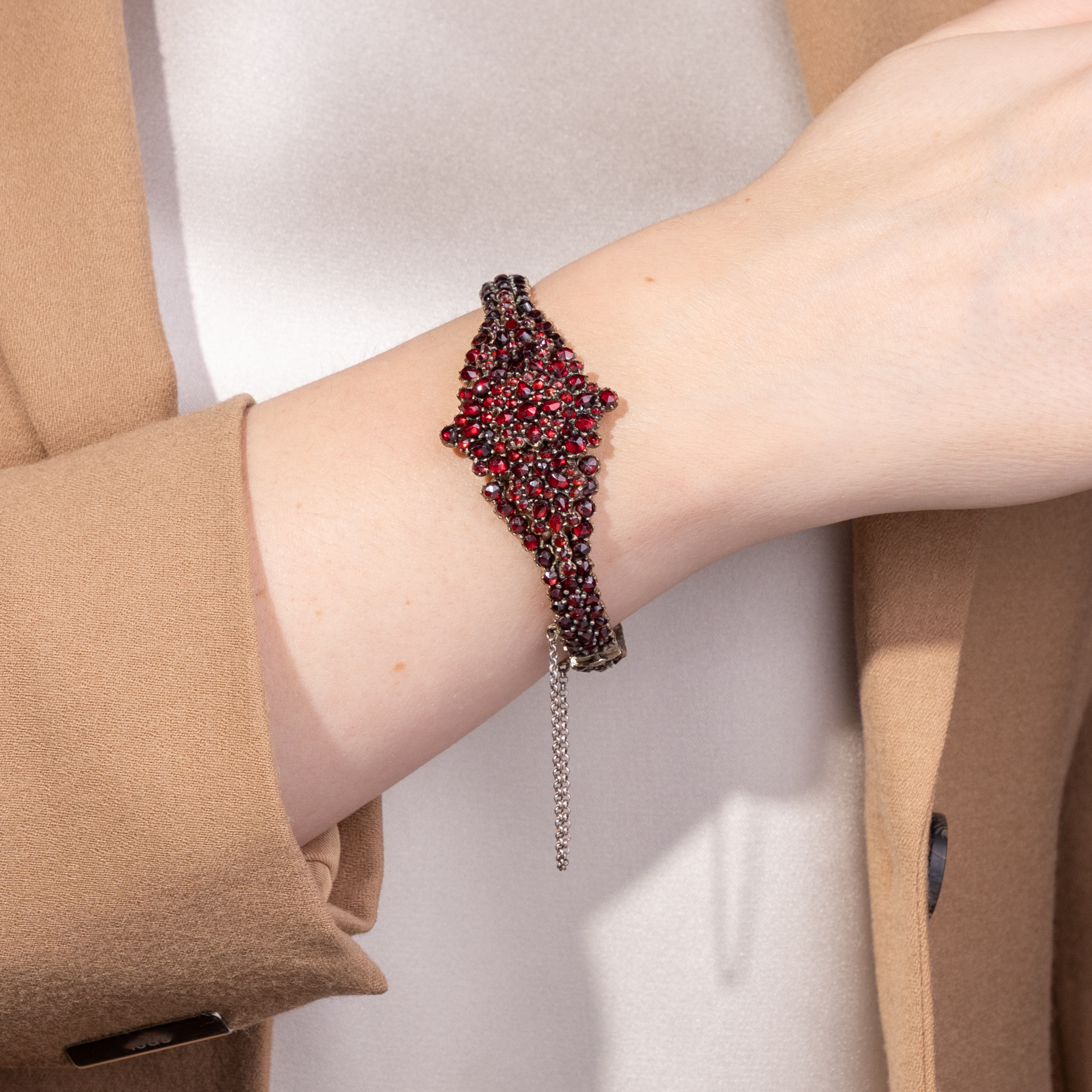 Antique Bangle with Bohemian Garnets, c. 1895 Antique Bangle with Bohemian Garnets, c. 1895