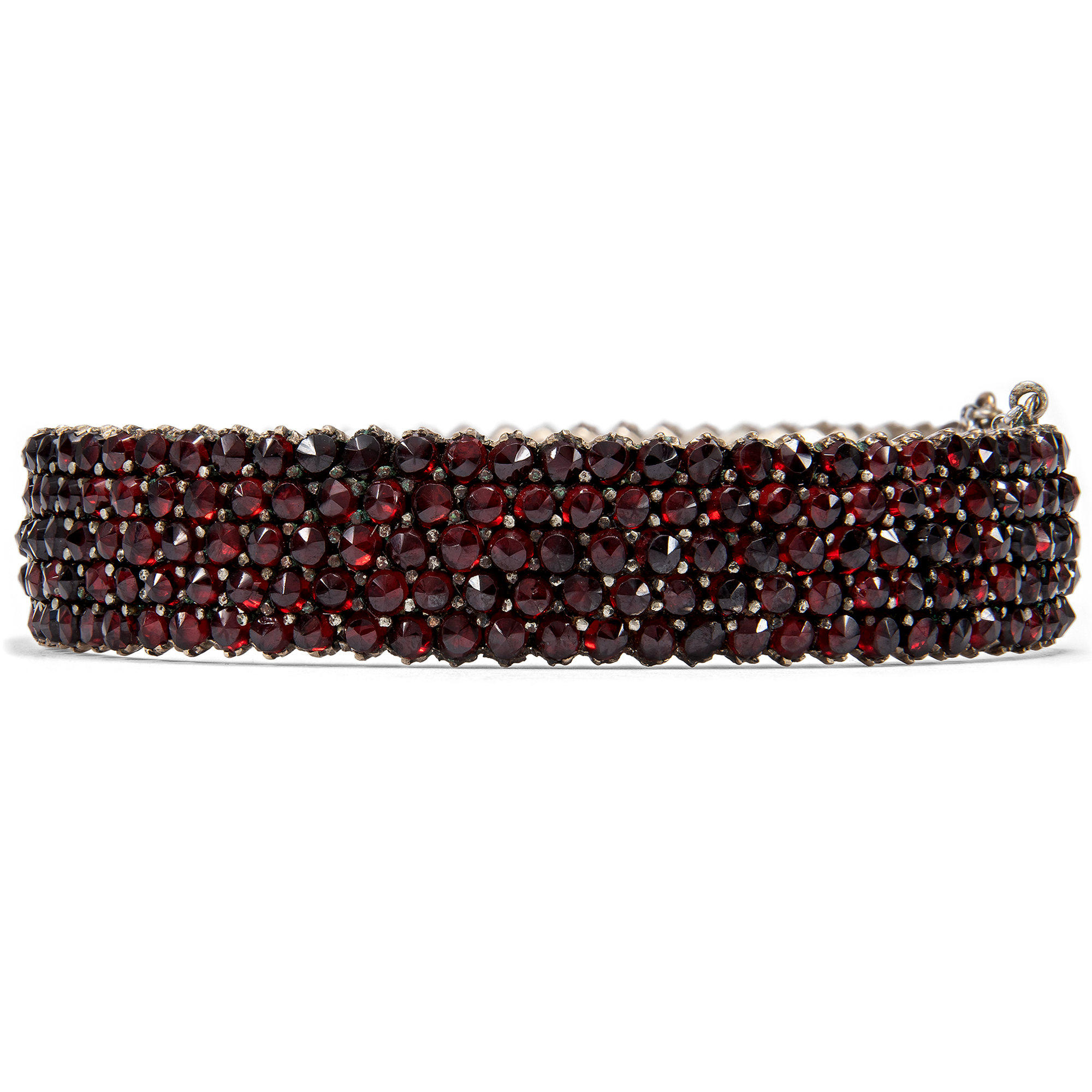 Elegant Bohemian Garnet Bangle, c. 1880 Elegant Bohemian Garnet Bangle, c. 1880
