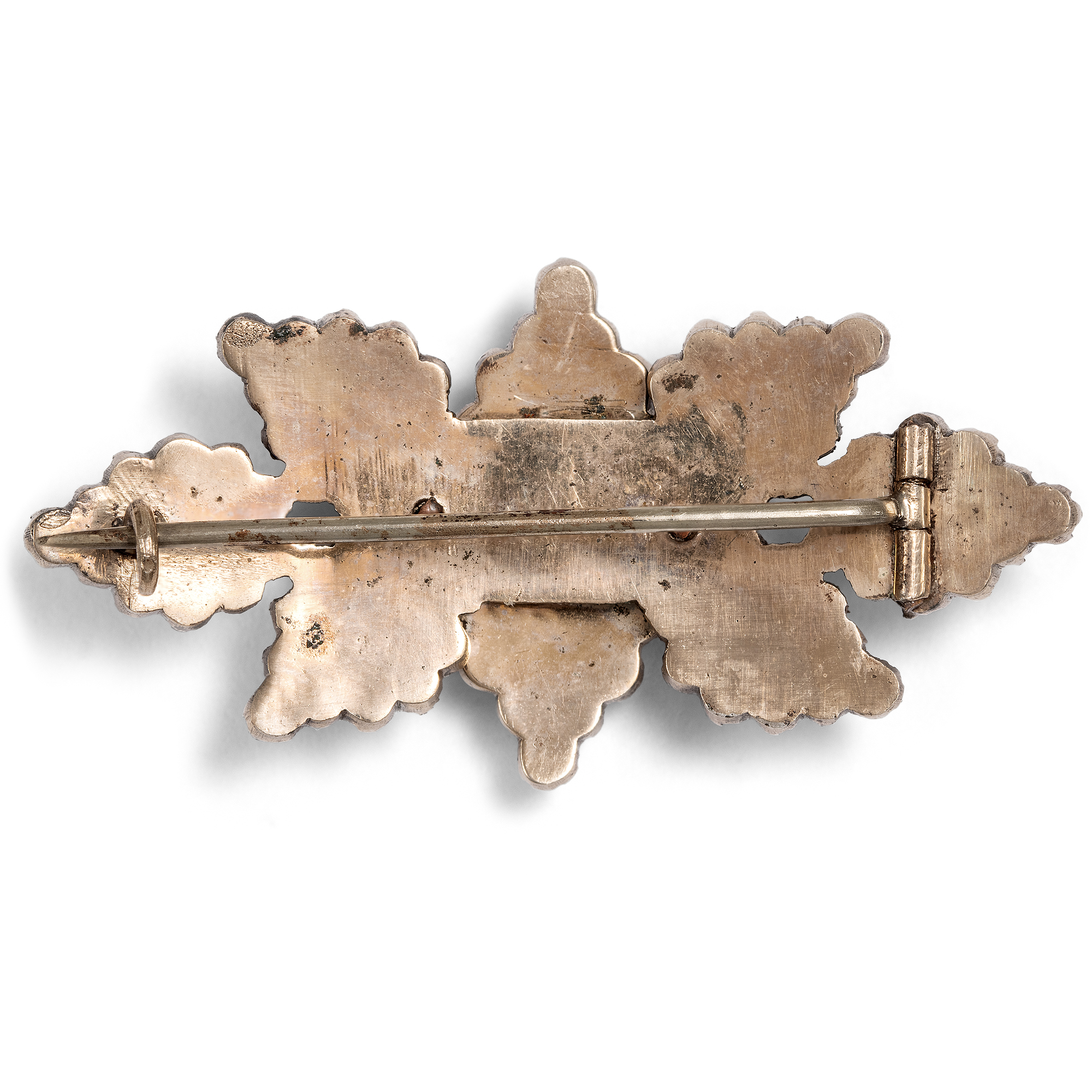 Stretched Antique Brooch made from Bohemian Garnets, circa 1880 Stretched Antique Brooch made from Bohemian Garnets, circa 1880