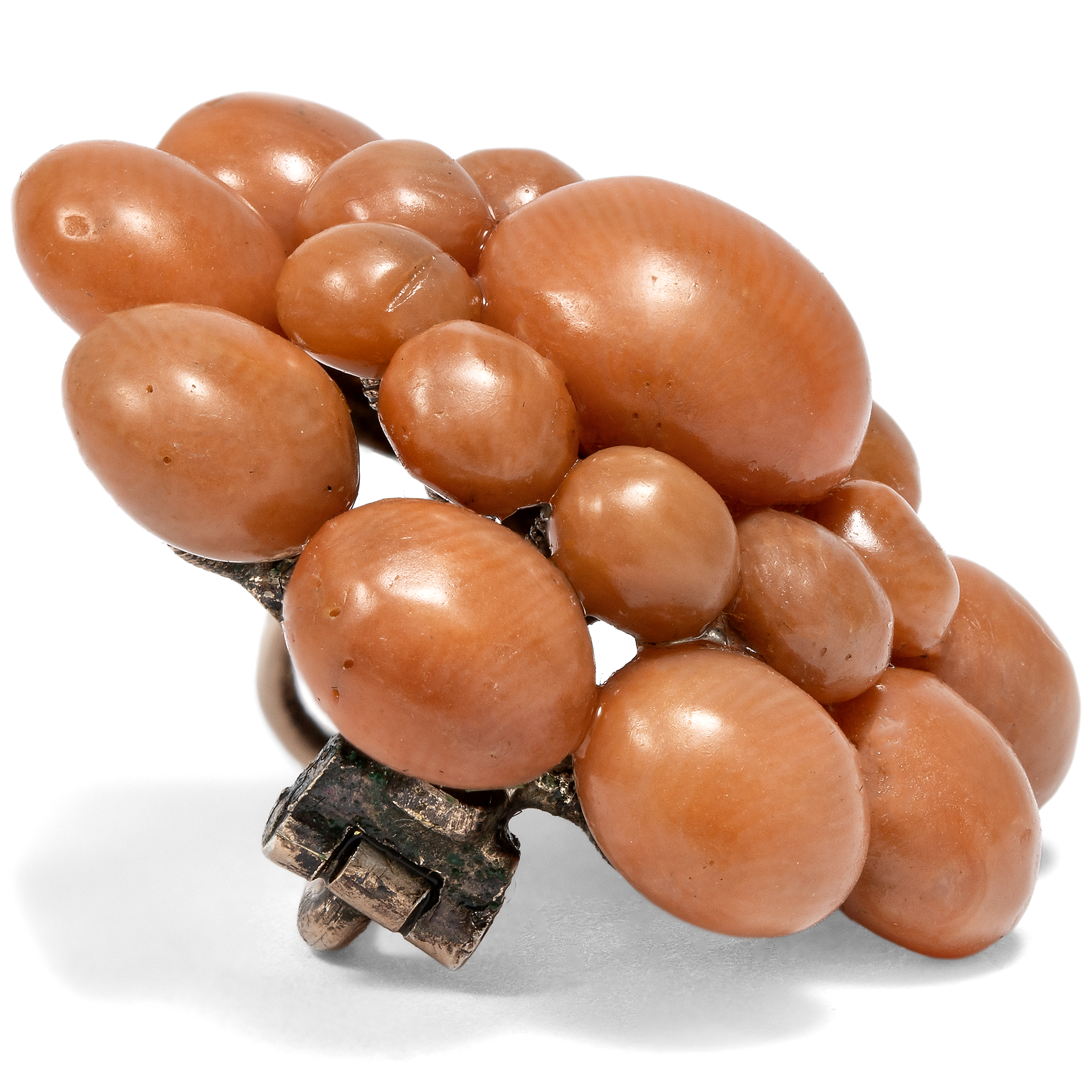 Antique Brooch Made of Italian Coral, c. 1880 Antique Brooch Made of Italian Coral, c. 1880