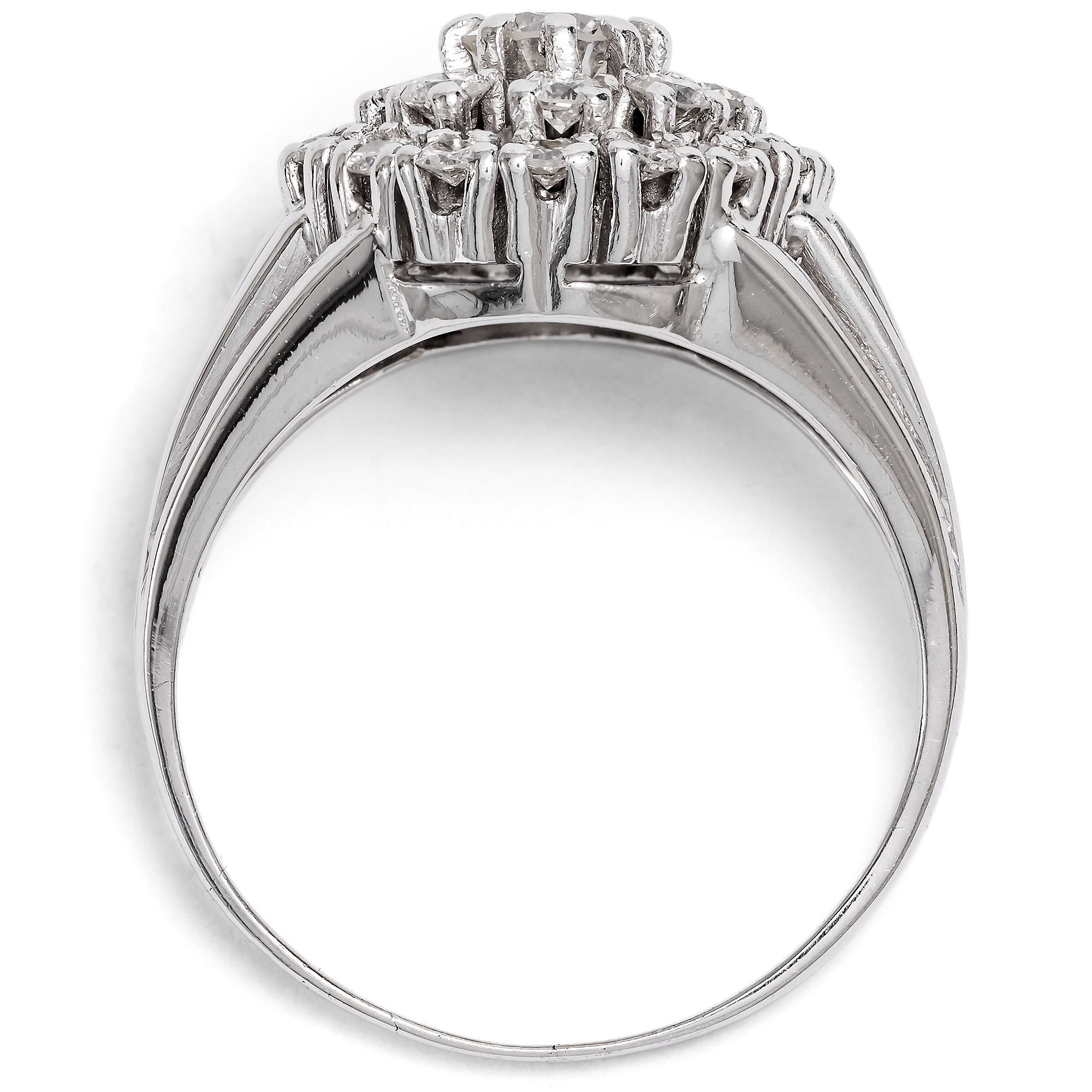 Modernistischer Vintage Ring mit Diamanten in Weißgold, 1970er Jahre Modernistischer Vintage Ring mit Diamanten in Weißgold, 1970er Jahre