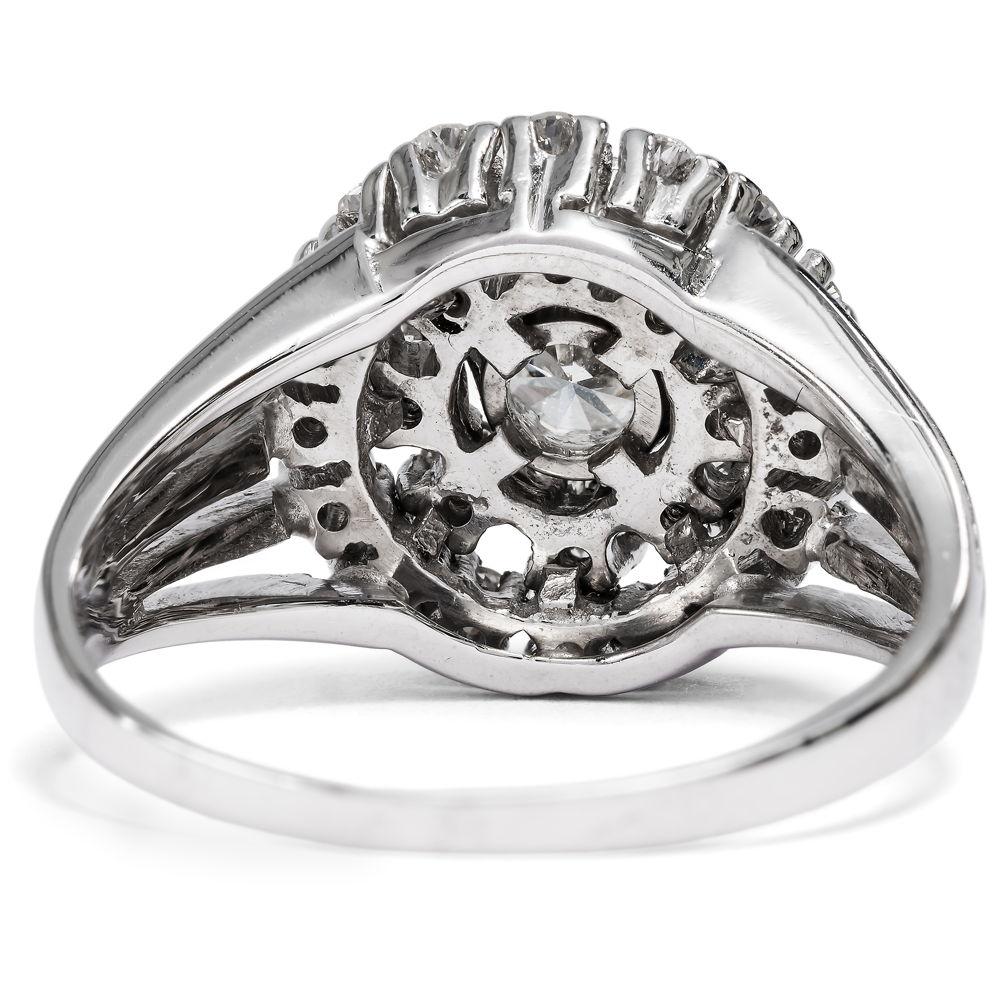 Modernistischer Vintage Ring mit Diamanten in Weißgold, 1970er Jahre Modernistischer Vintage Ring mit Diamanten in Weißgold, 1970er Jahre