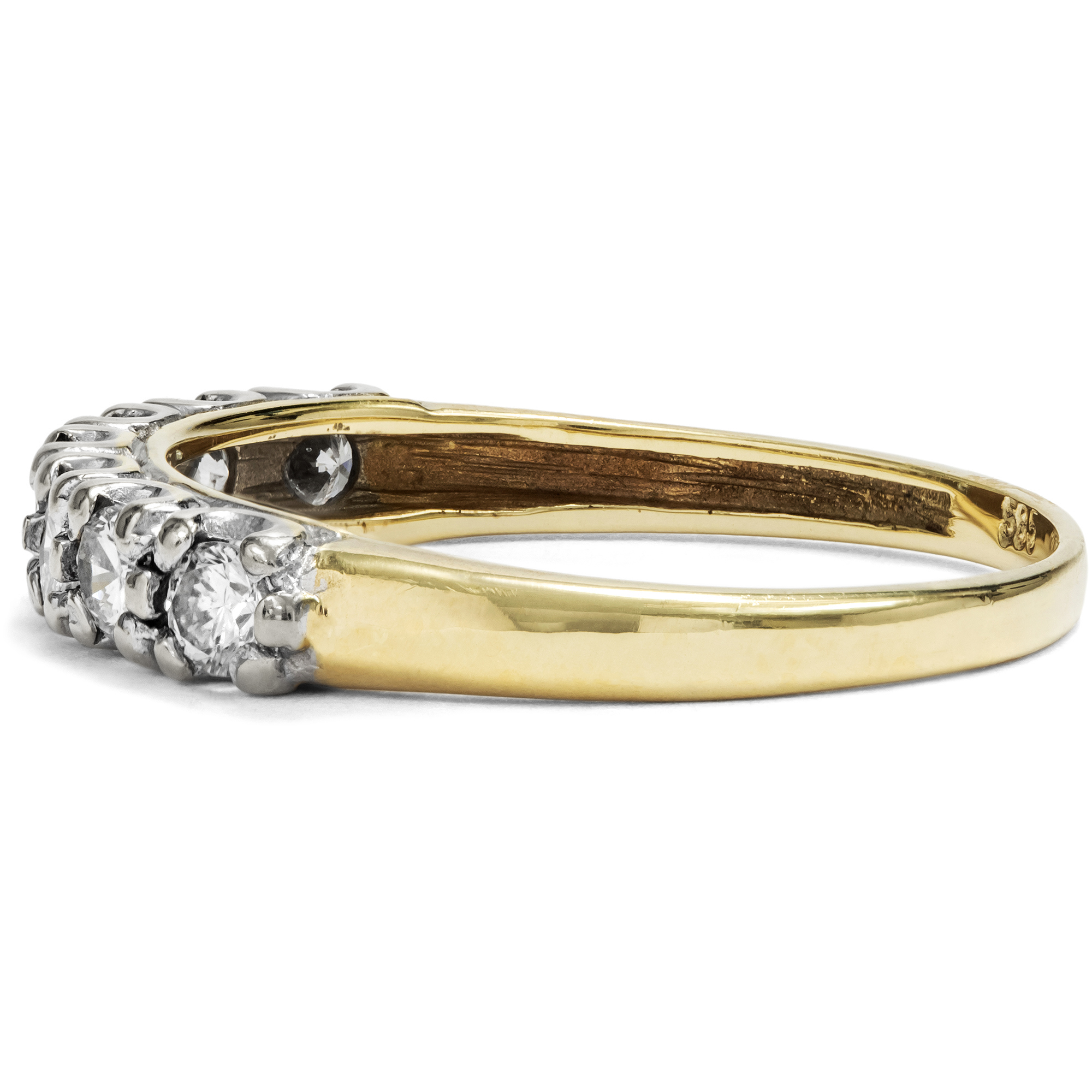 Vintage Goldring mit sieben Brillanten, Deutschland um 1985 Vintage Goldring mit sieben Brillanten, Deutschland um 1985