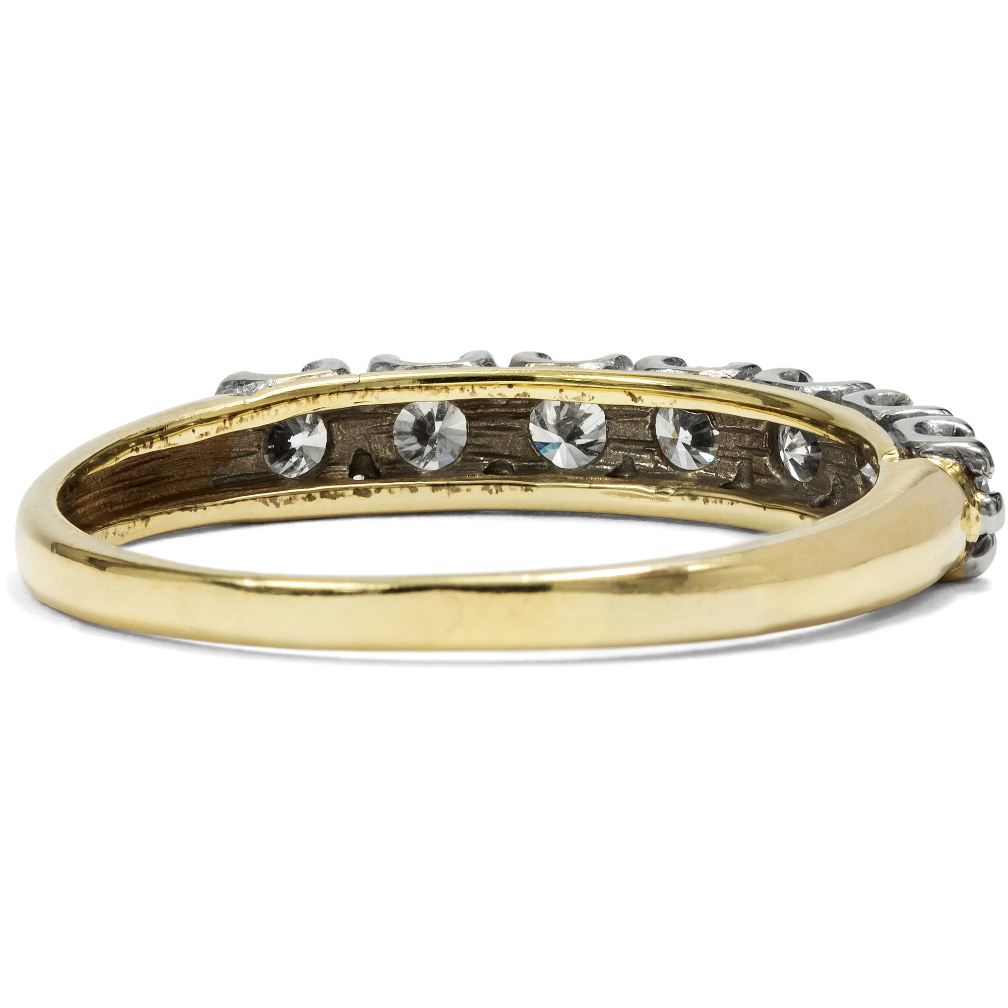 Vintage Goldring mit sieben Brillanten, Deutschland um 1985 Vintage Goldring mit sieben Brillanten, Deutschland um 1985