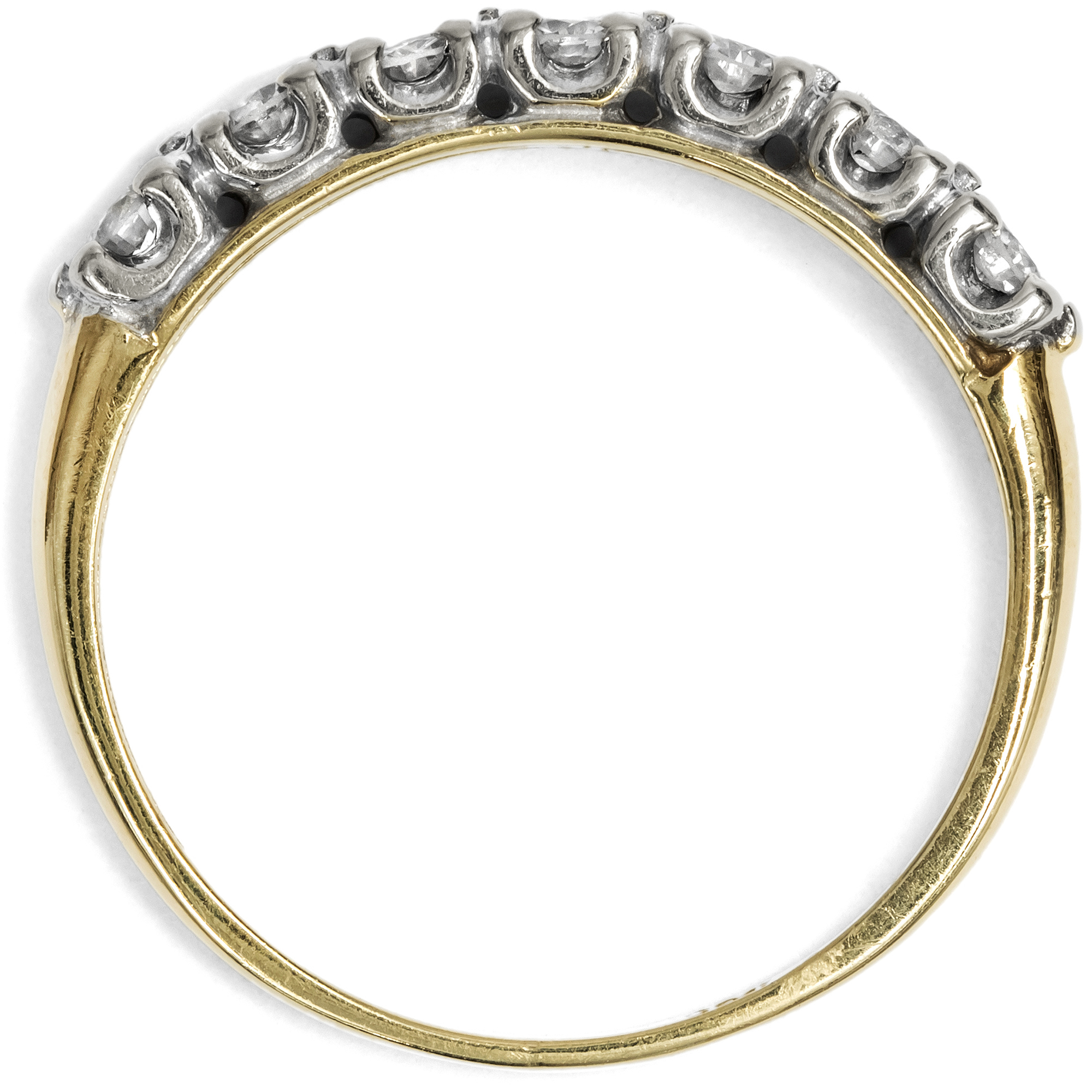 Vintage Goldring mit sieben Brillanten, Deutschland um 1985 Vintage Goldring mit sieben Brillanten, Deutschland um 1985