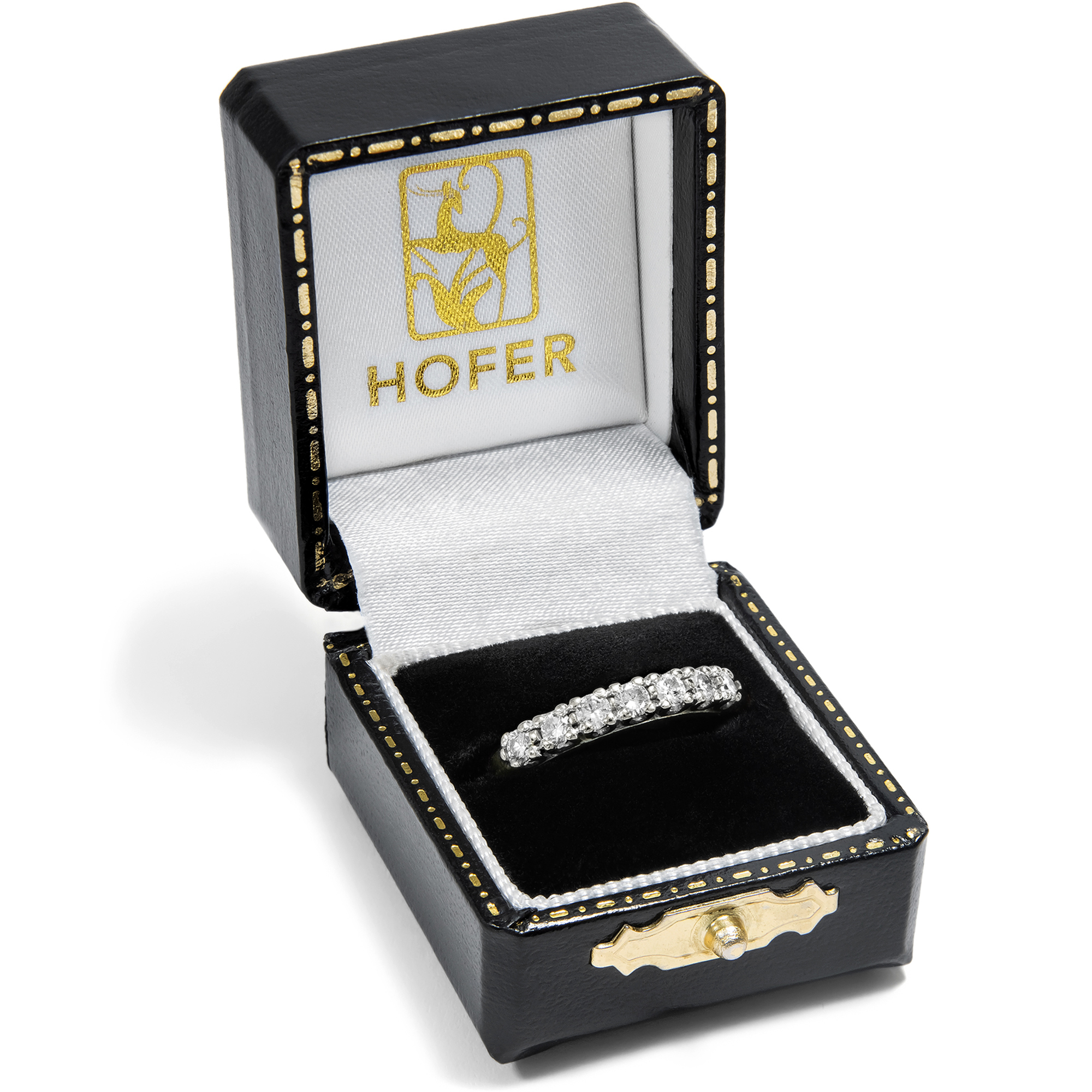 Vintage Goldring mit sieben Brillanten, Deutschland um 1985 Vintage Goldring mit sieben Brillanten, Deutschland um 1985