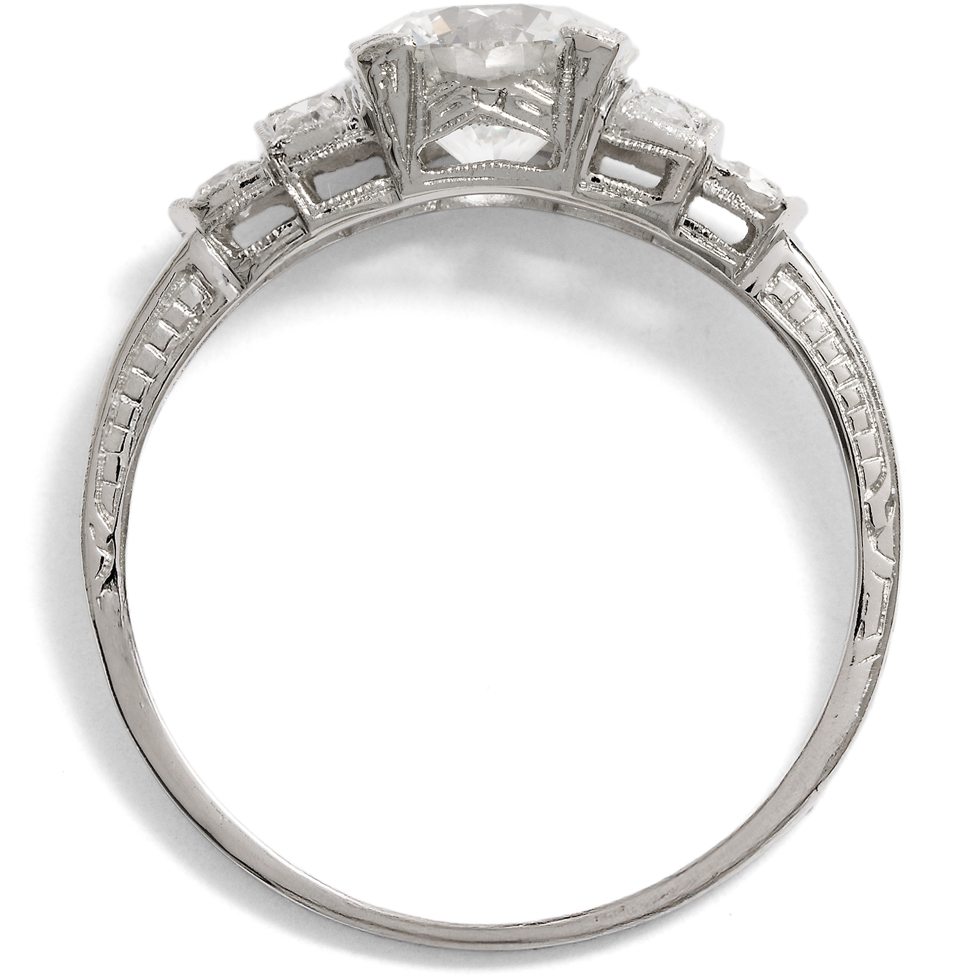 Eleganter Platinring mit einem lupenreinen 1,28 ct Brillanten, aus unserer Werkstatt Eleganter Platinring mit einem lupenreinen 1,28 ct Brillanten, aus unserer Werkstatt