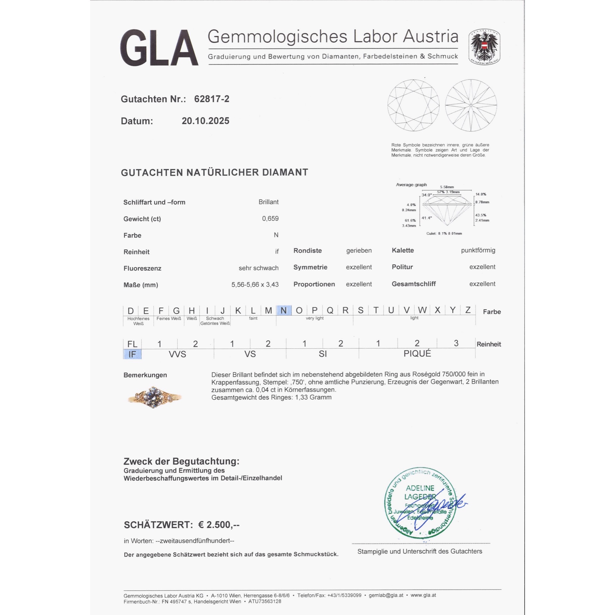 Zarter Ring mit vintage 0,65 ct Brillant in Roségold aus unserer Werkstatt Zarter Ring mit vintage 0,65 ct Brillant in Roségold aus unserer Werkstatt