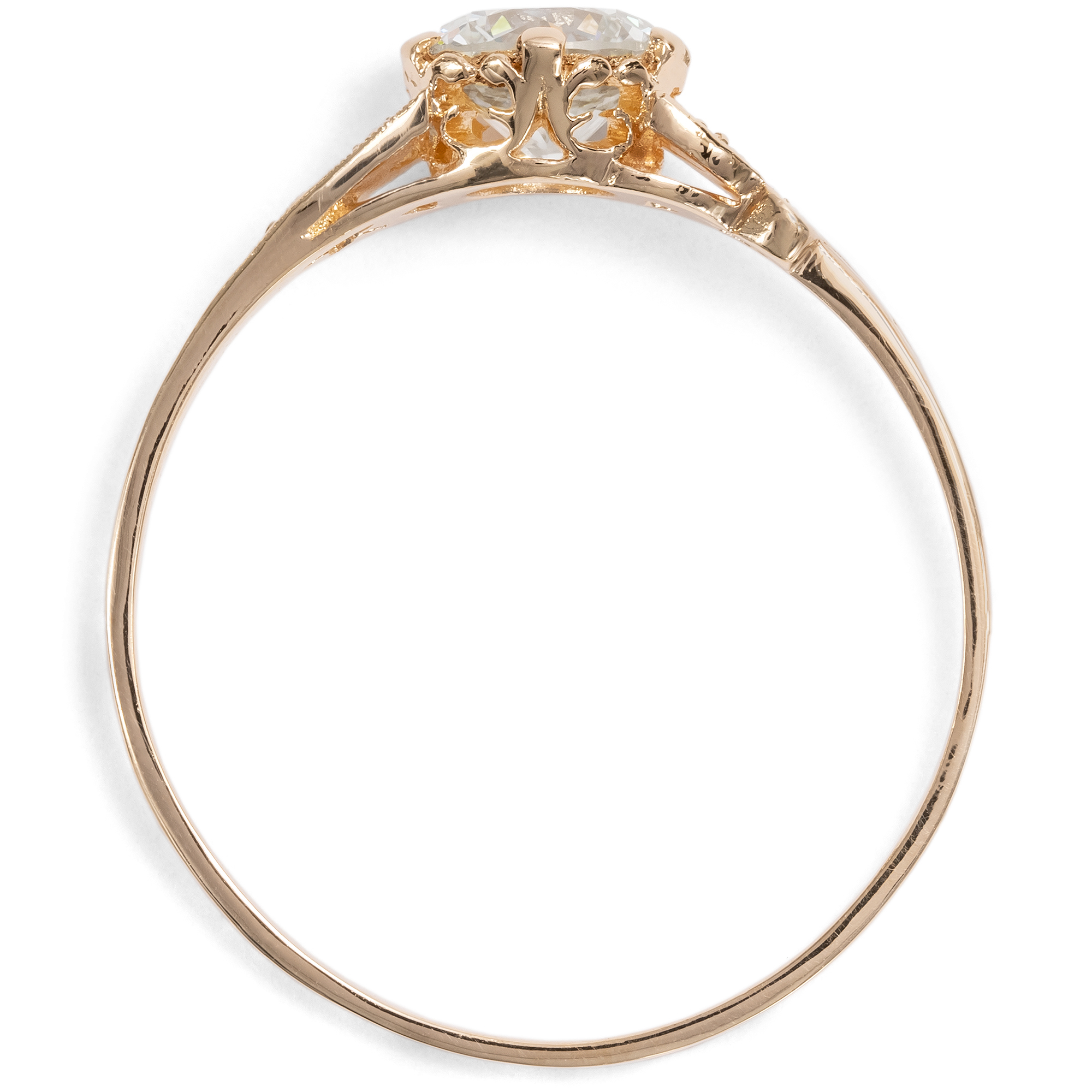 Zarter Ring mit vintage 0,65 ct Brillant in Roségold aus unserer Werkstatt Zarter Ring mit vintage 0,65 ct Brillant in Roségold aus unserer Werkstatt