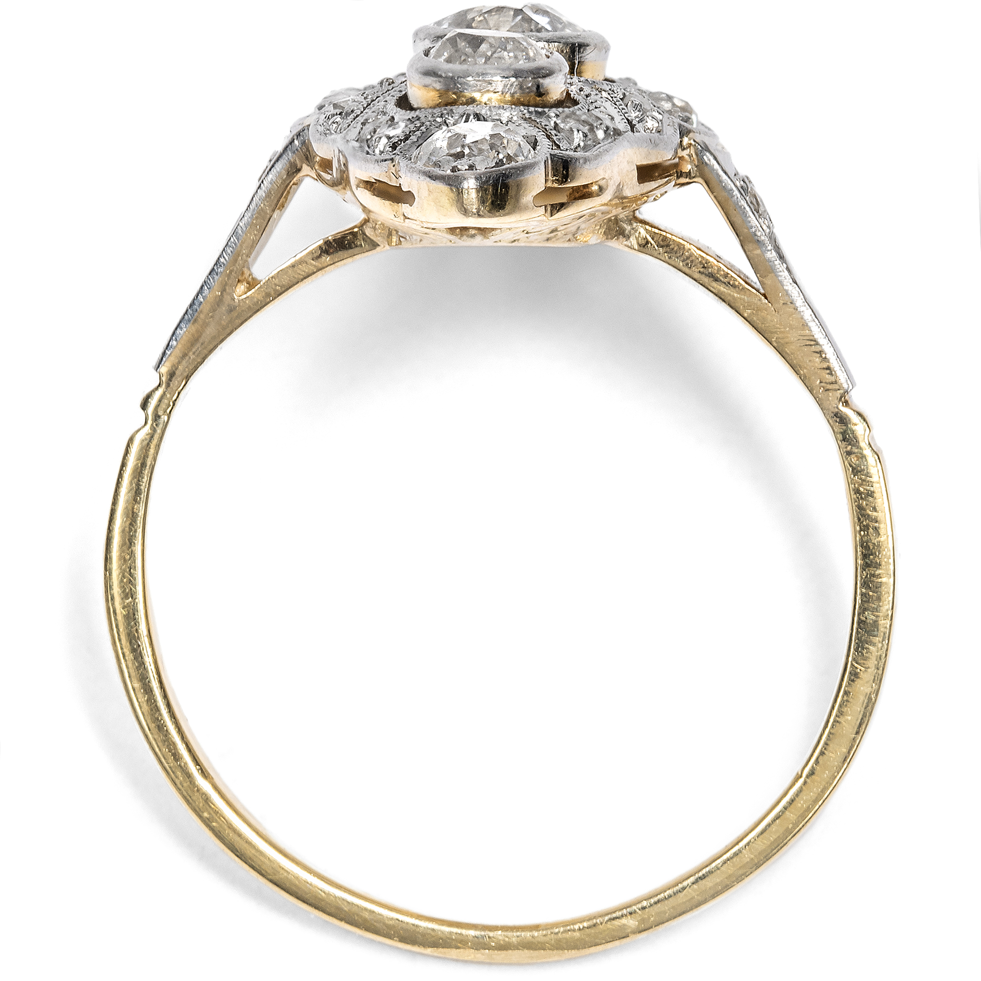 Glamouröser Ring des Art Déco mit Diamanten in Platin auf Gold, um 1925 Glamouröser Ring des Art Déco mit Diamanten in Platin auf Gold, um 1925