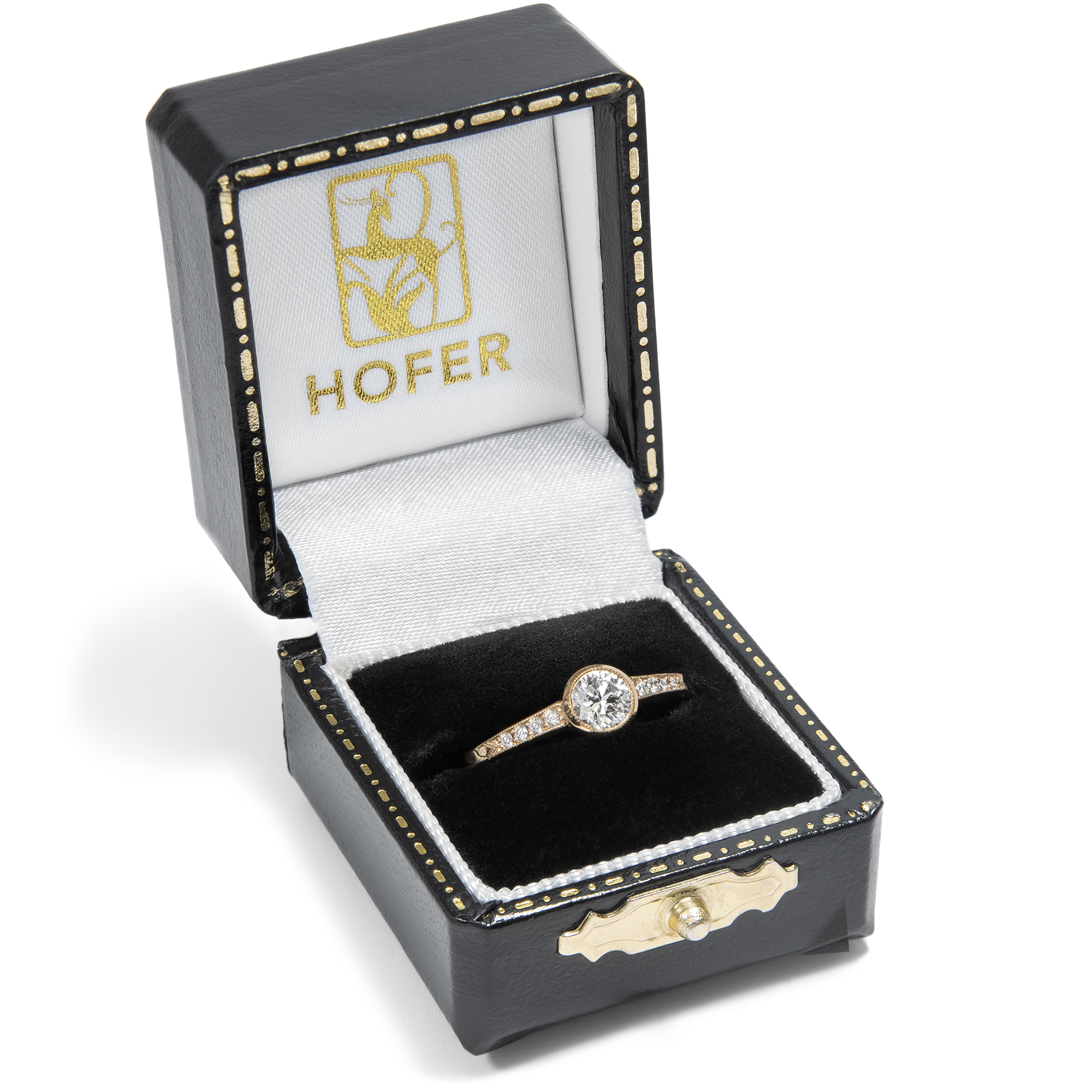 Feiner Ring aus Roségold mit 0,41 ct vintage Brillant aus unserer Werkstatt Feiner Ring aus Roségold mit 0,41 ct vintage Brillant aus unserer Werkstatt