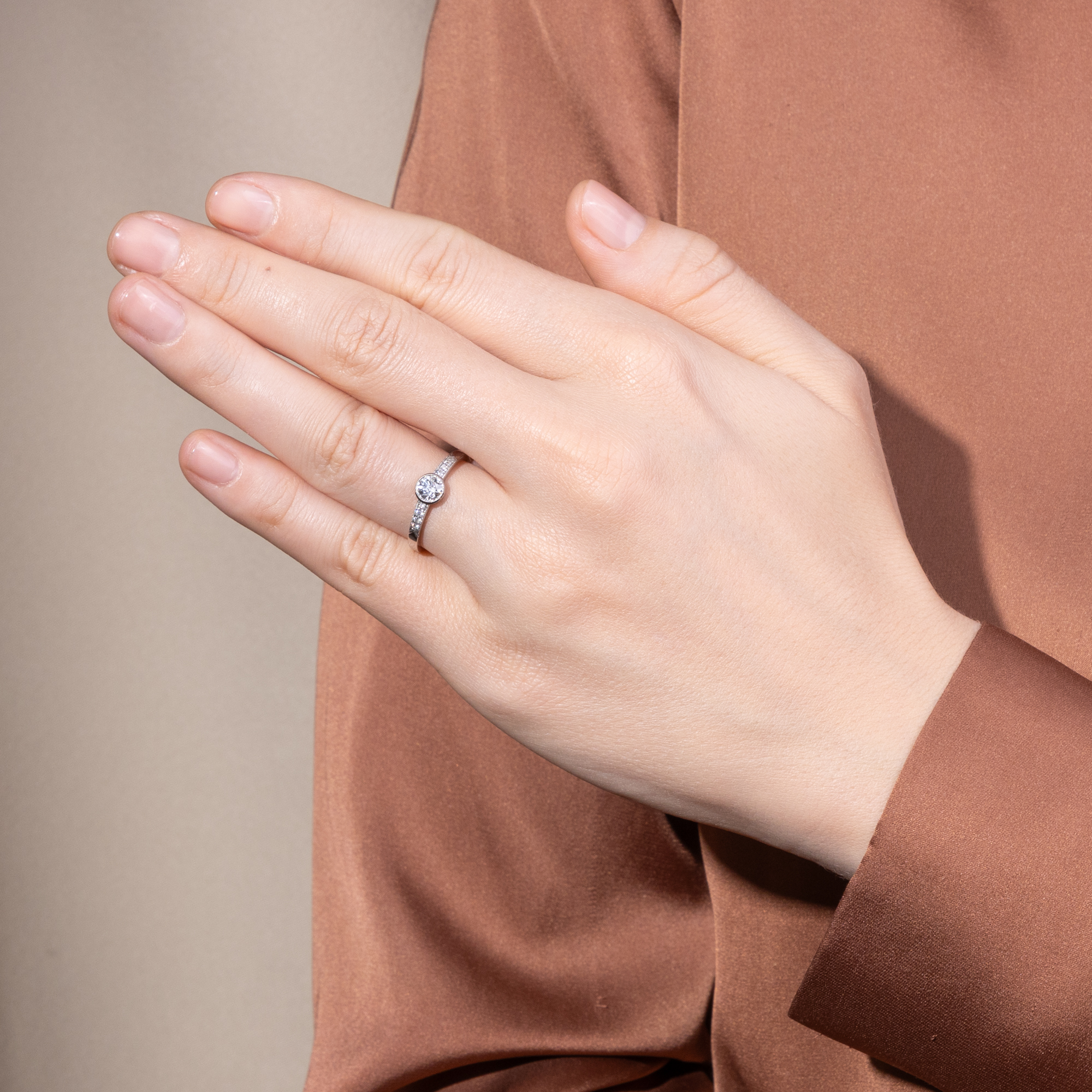 Fine Ring in Platinum with 0.38 ct Vintage Diamond From Our Workshop Fine Ring in Platinum with 0.38 ct Vintage Diamond From Our Workshop