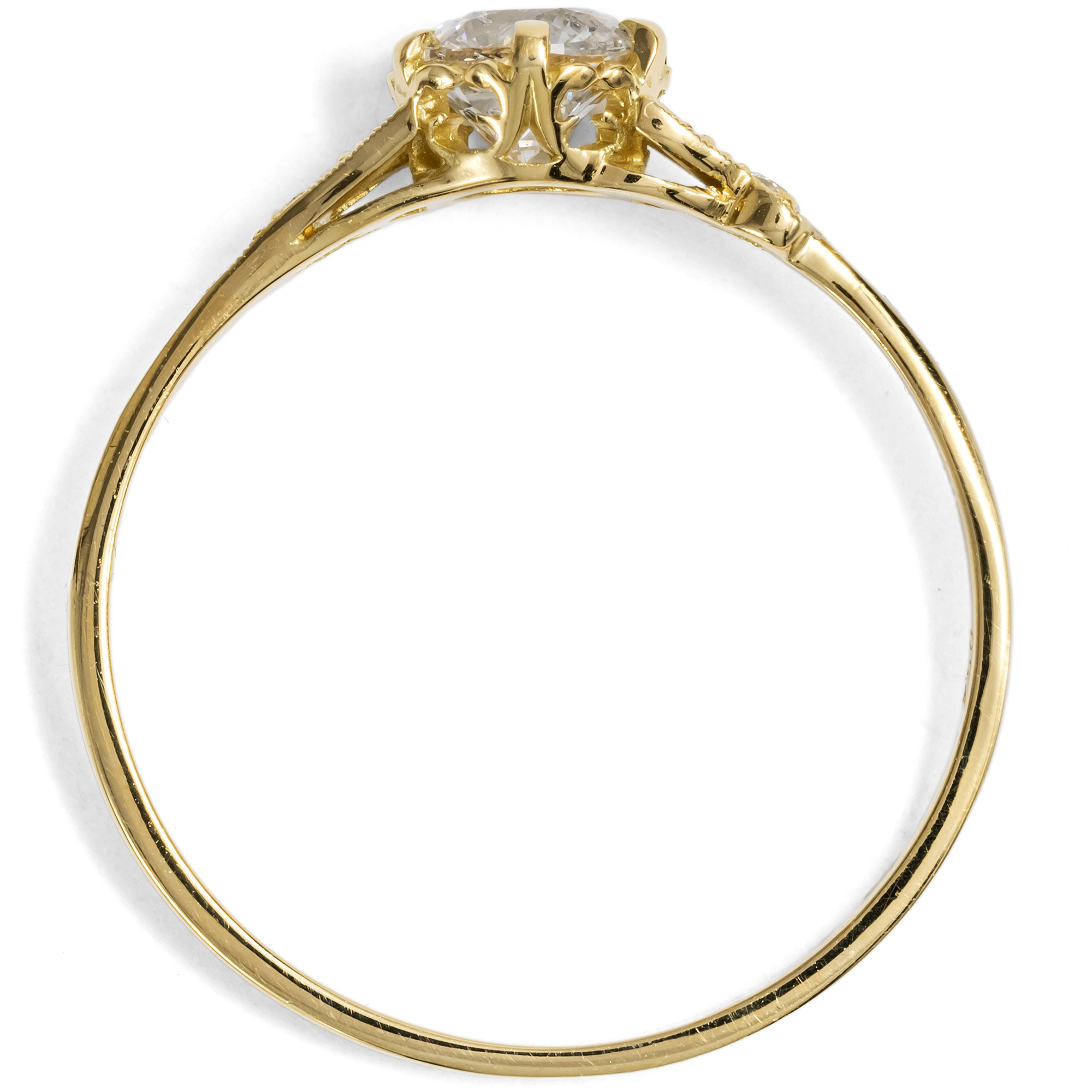 Unworn ring with champagne-colored 0.61 ct old-cut diamond from our workshop Unworn ring with champagne-colored 0.61 ct old-cut diamond from our workshop