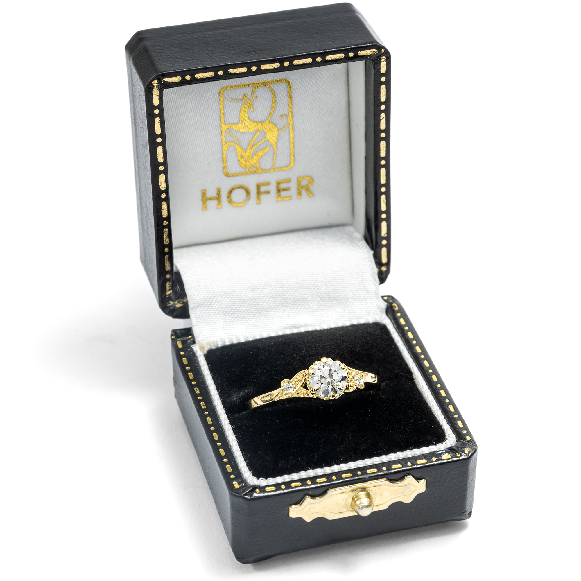 Unworn ring with champagne-colored 0.61 ct old-cut diamond from our workshop Unworn ring with champagne-colored 0.61 ct old-cut diamond from our workshop