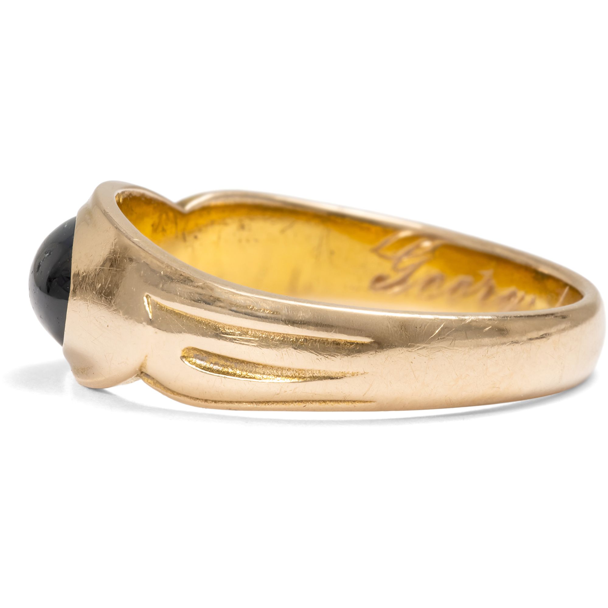 Antiker Ring mit Saphir in Gold, datiert Februar 1905 Antiker Ring mit Saphir in Gold, datiert Februar 1905