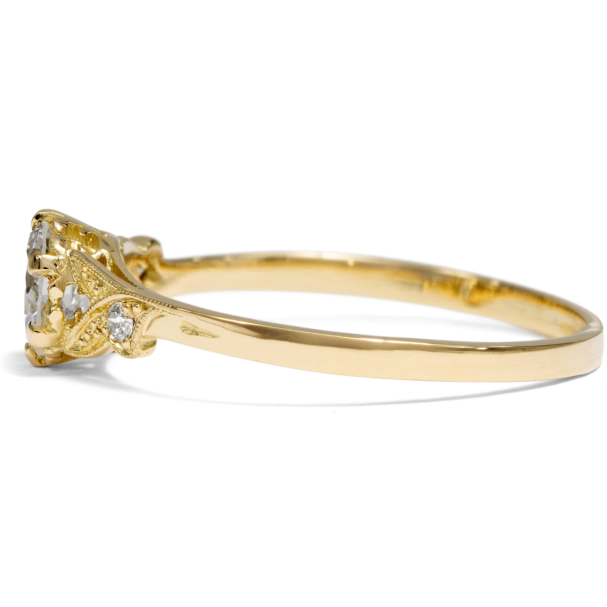 Delicate Ring with 0.58 Ct Brilliant in Yellow Gold from Our Workshop Delicate Ring with 0.58 Ct Brilliant in Yellow Gold from Our Workshop