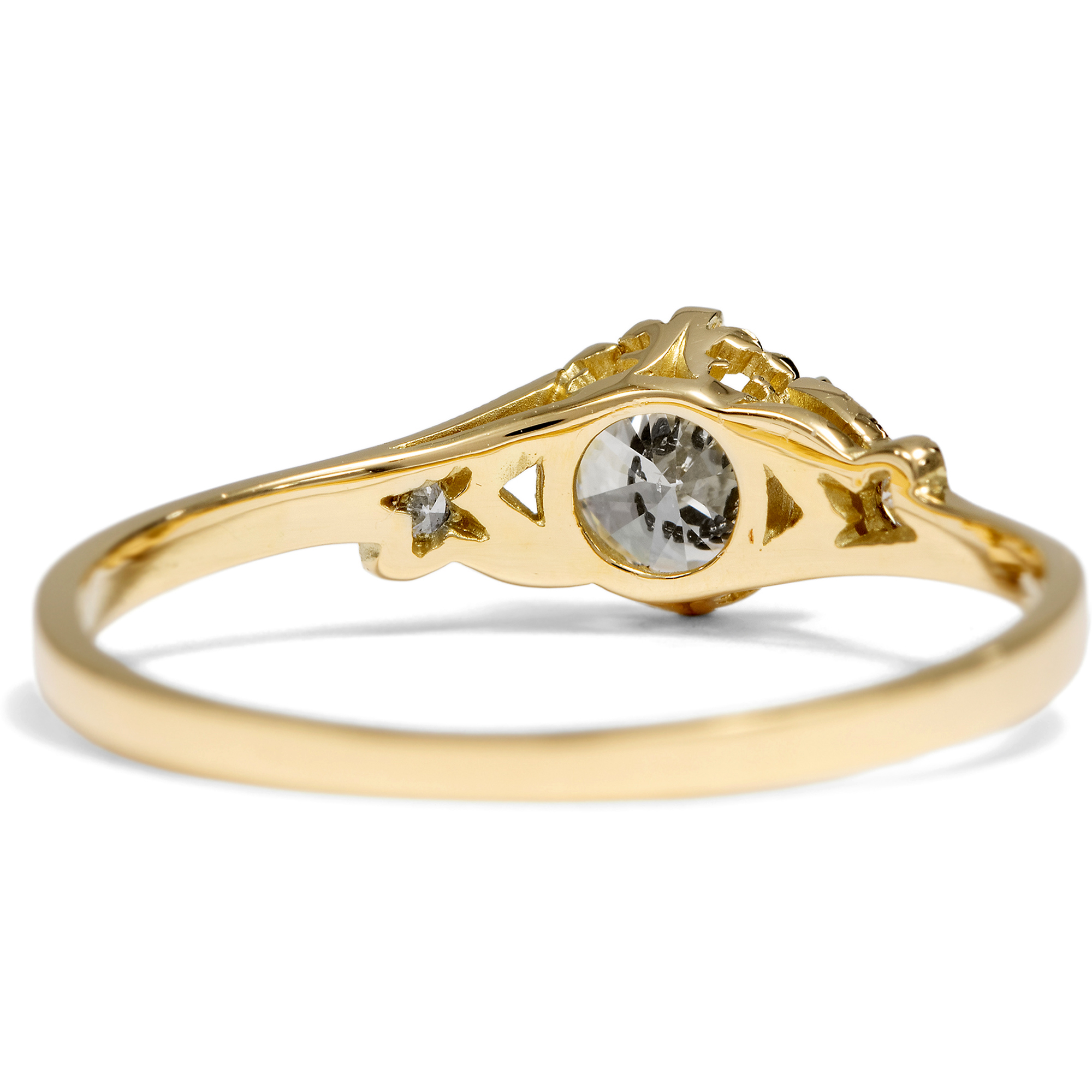 Delicate Ring with 0.58 Ct Brilliant in Yellow Gold from Our Workshop Delicate Ring with 0.58 Ct Brilliant in Yellow Gold from Our Workshop