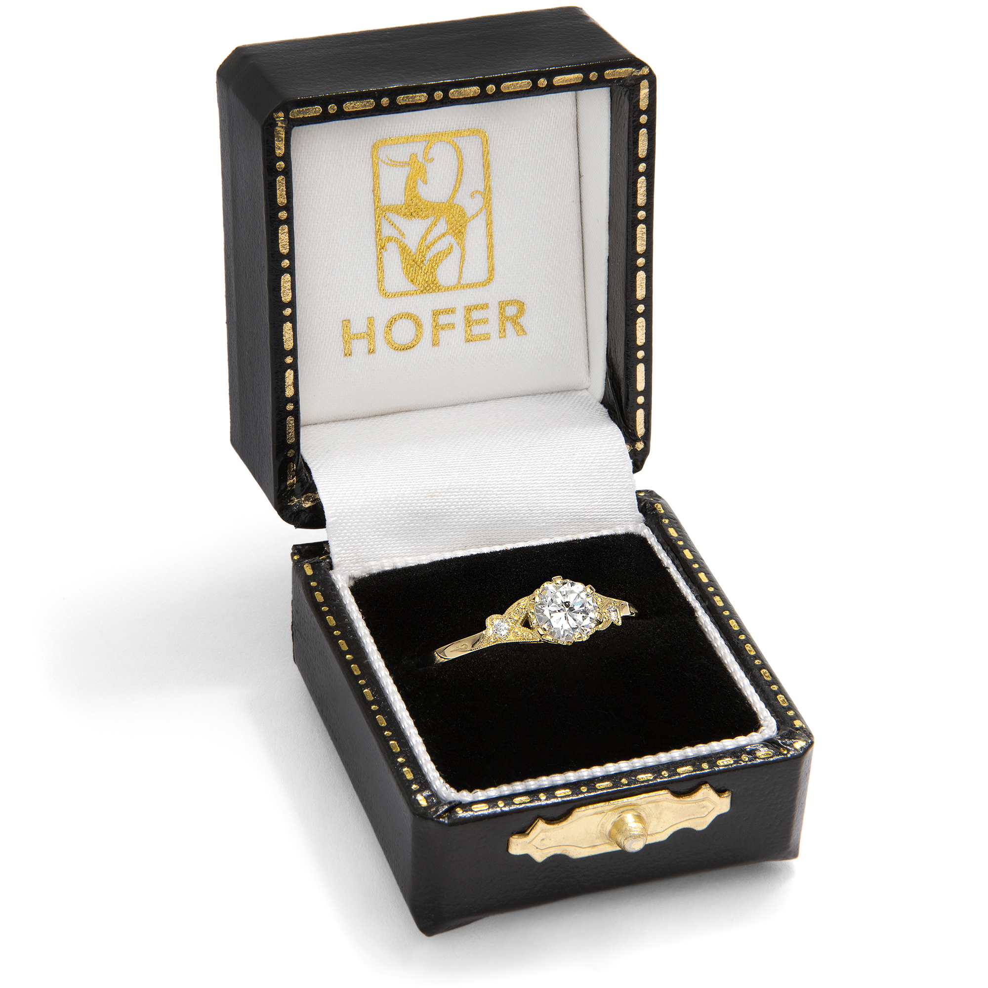 Delicate Ring with 0.58 Ct Brilliant in Yellow Gold from Our Workshop Delicate Ring with 0.58 Ct Brilliant in Yellow Gold from Our Workshop