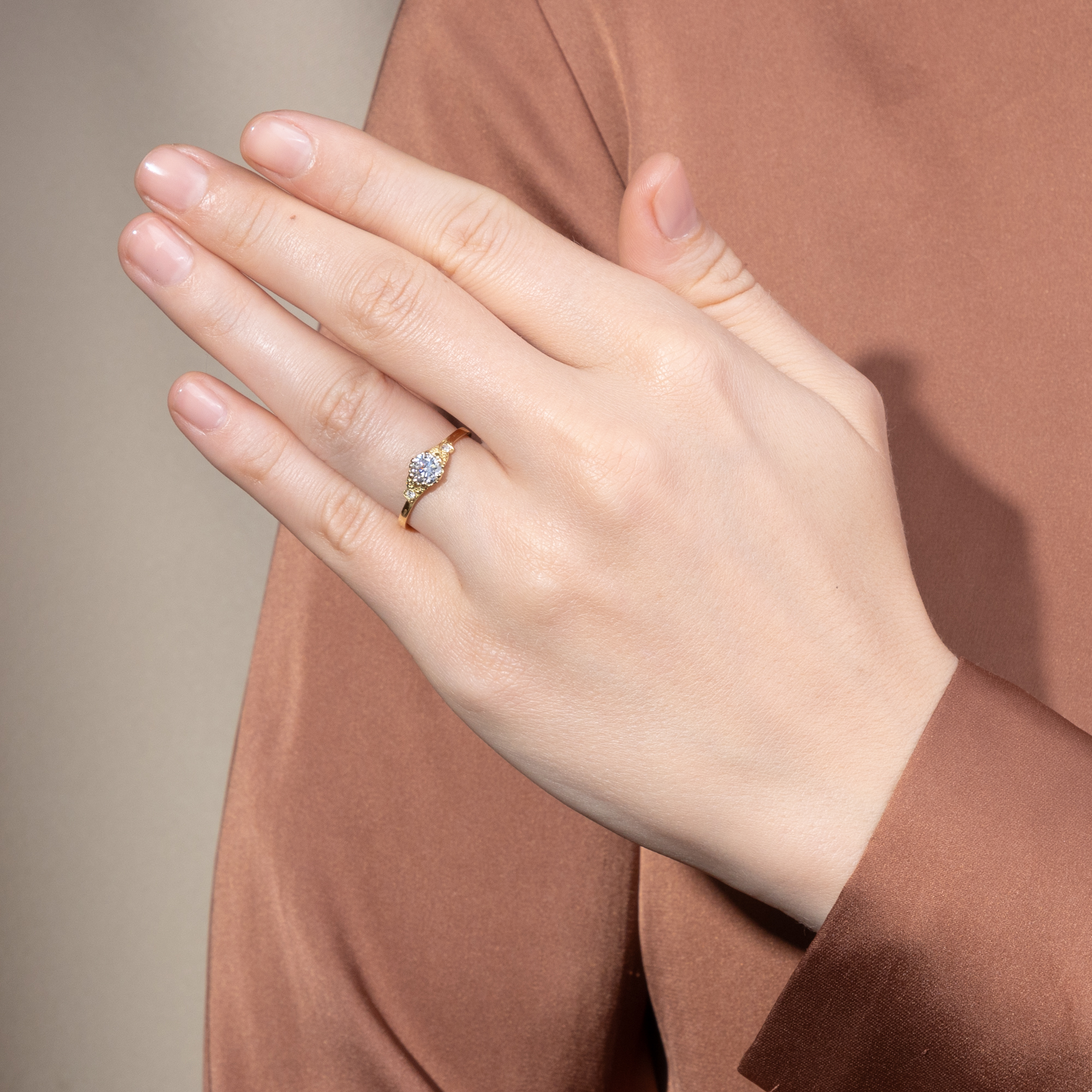 Delicate Ring with 0.58 Ct Brilliant in Yellow Gold from Our Workshop Delicate Ring with 0.58 Ct Brilliant in Yellow Gold from Our Workshop