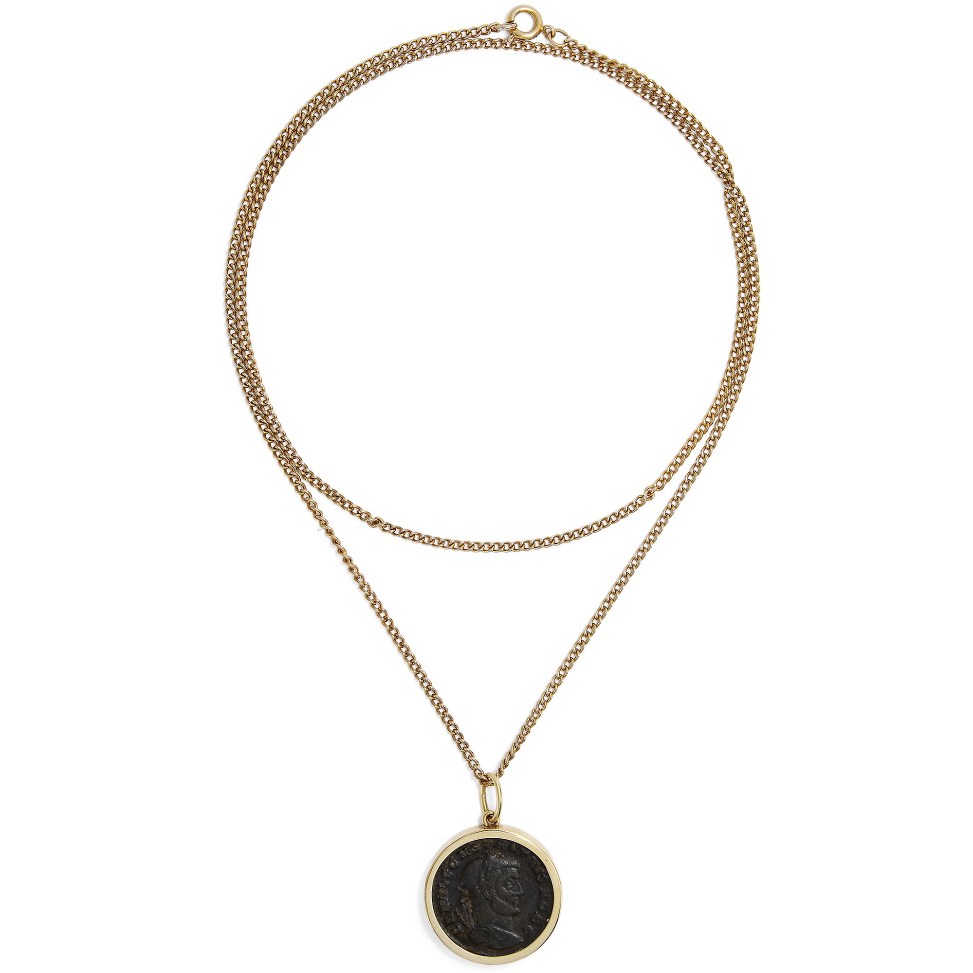 Pendant with Ancient Roman Coin of Constantius Chlorus in Gold, c. 1980 Pendant with Ancient Roman Coin of Constantius Chlorus in Gold, c. 1980