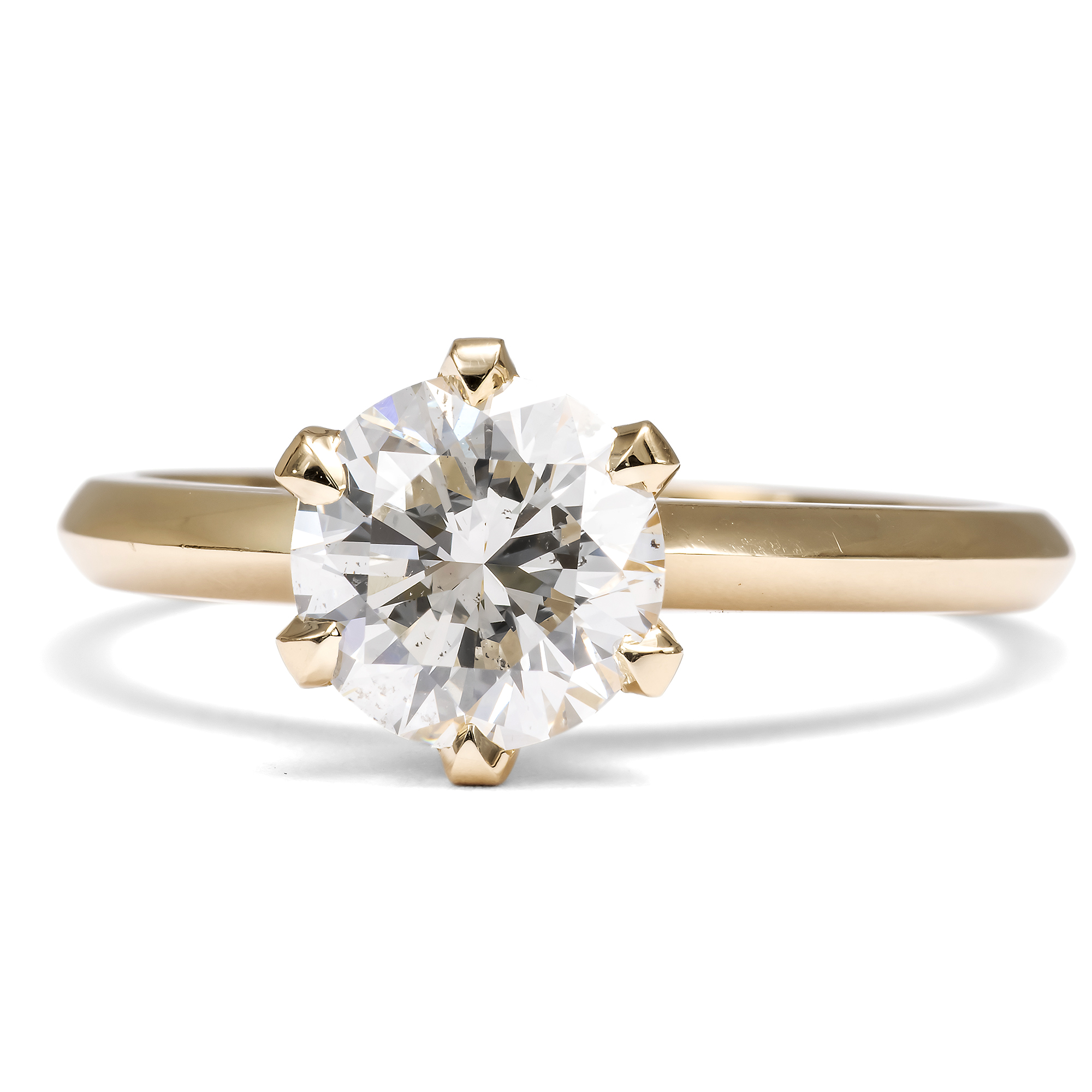Klassischer Verlobungsring mit 1,42 ct vintage Brillant, aus unserer Werkstatt Klassischer Verlobungsring mit 1,42 ct vintage Brillant, aus unserer Werkstatt